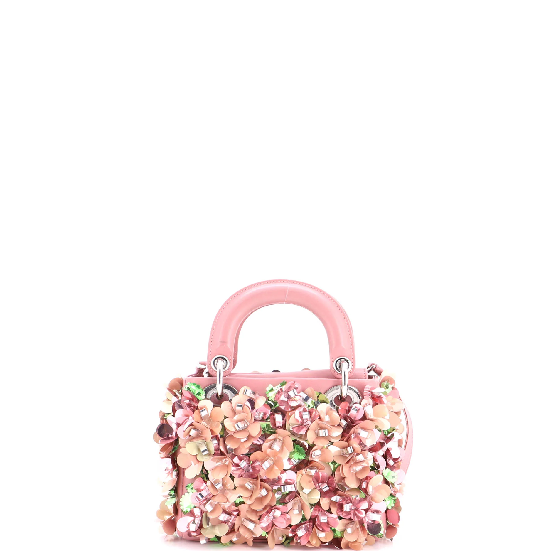 Lady Dior Flower Charm Bag Embellished Leather Mini - Image 3