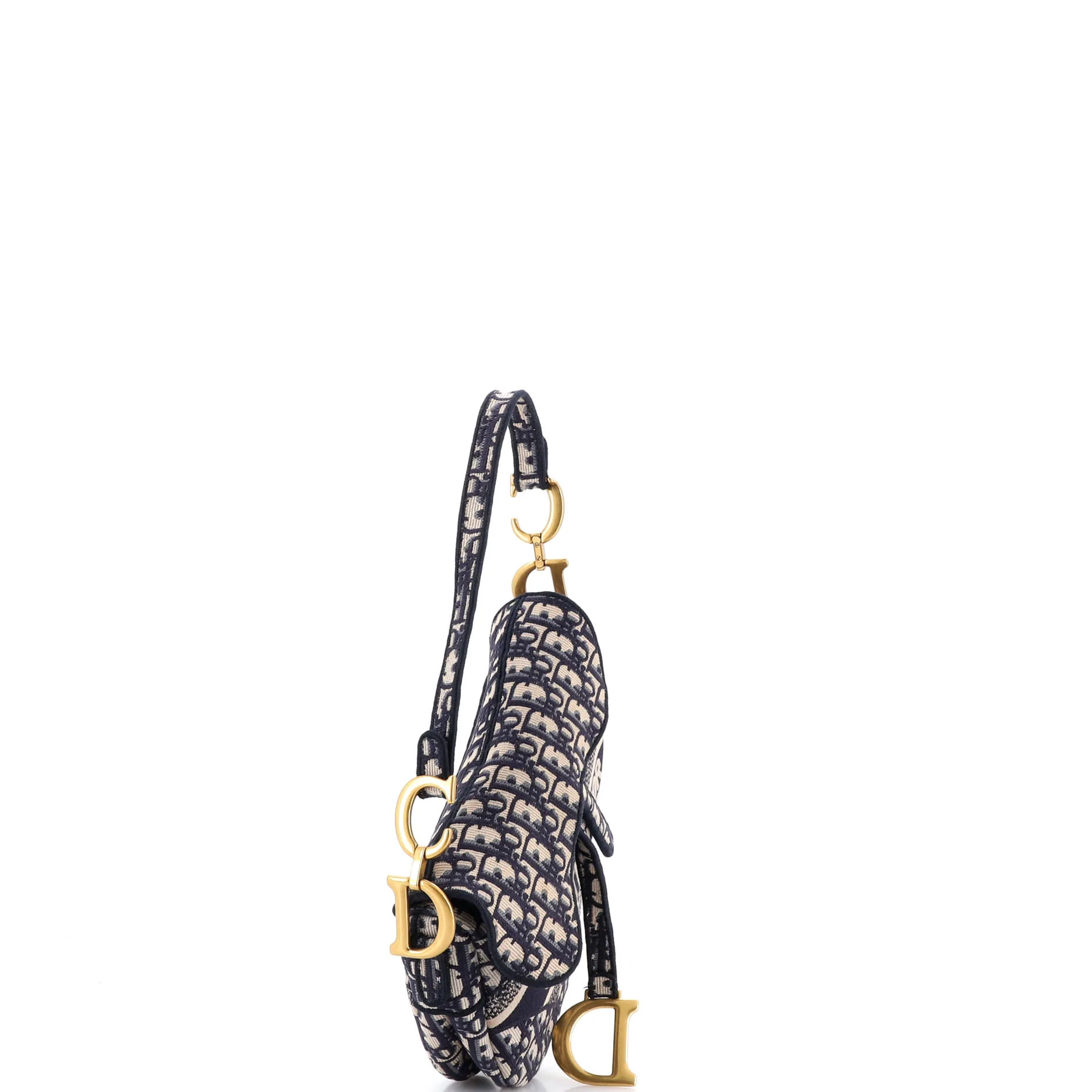 Saddle Handbag Logo Embroidered Oblique Canvas Medium - Image 2
