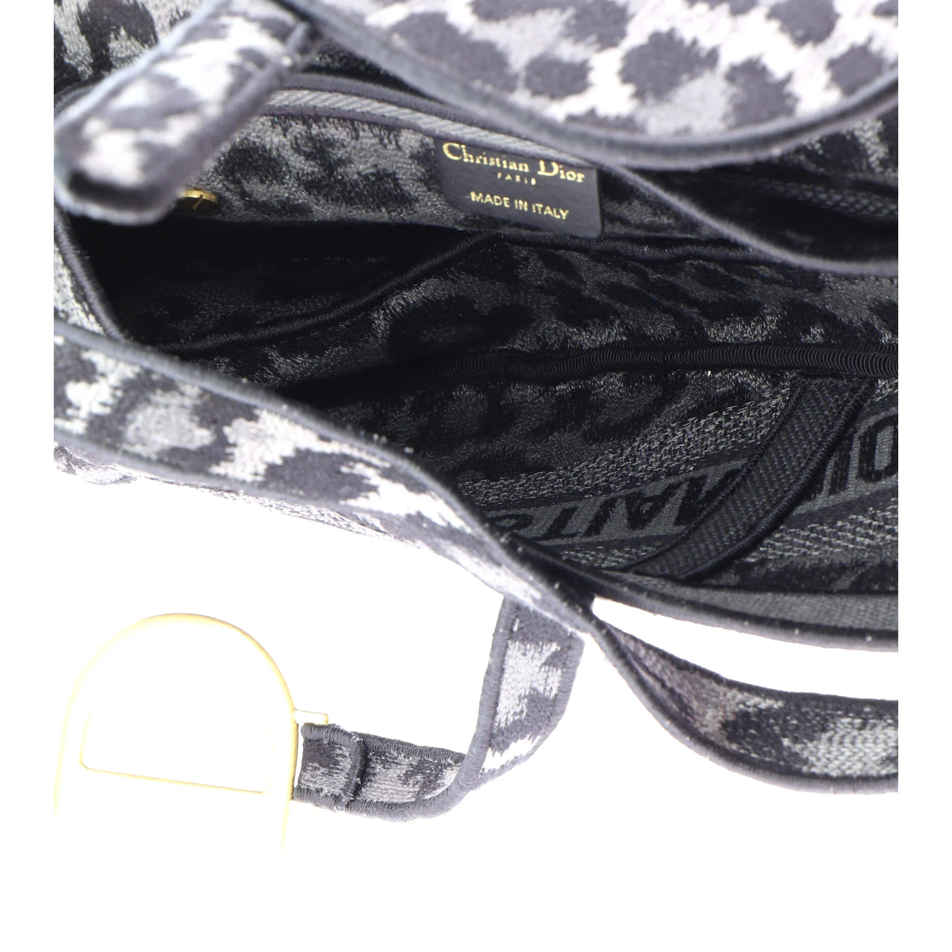 Saddle Handbag Mizza Embroidered Canvas Medium - Image 5