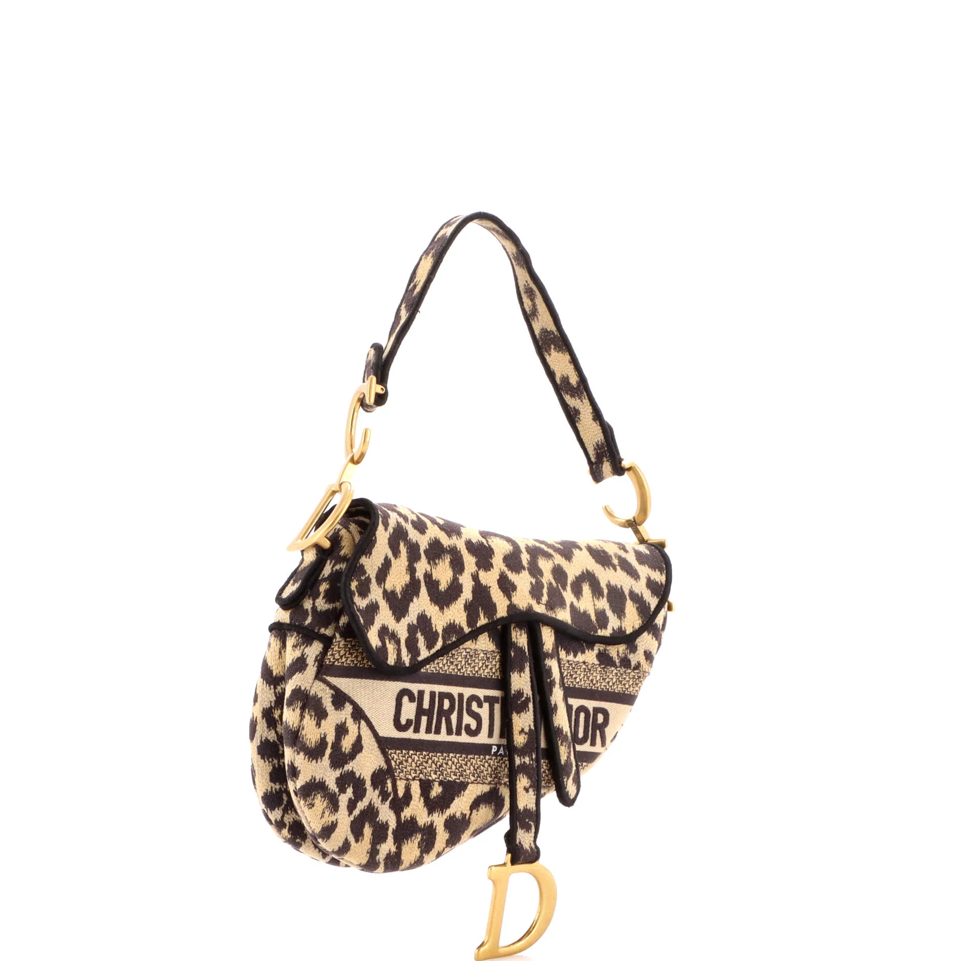 Saddle Handbag Mizza Embroidered Canvas Medium - Image 2