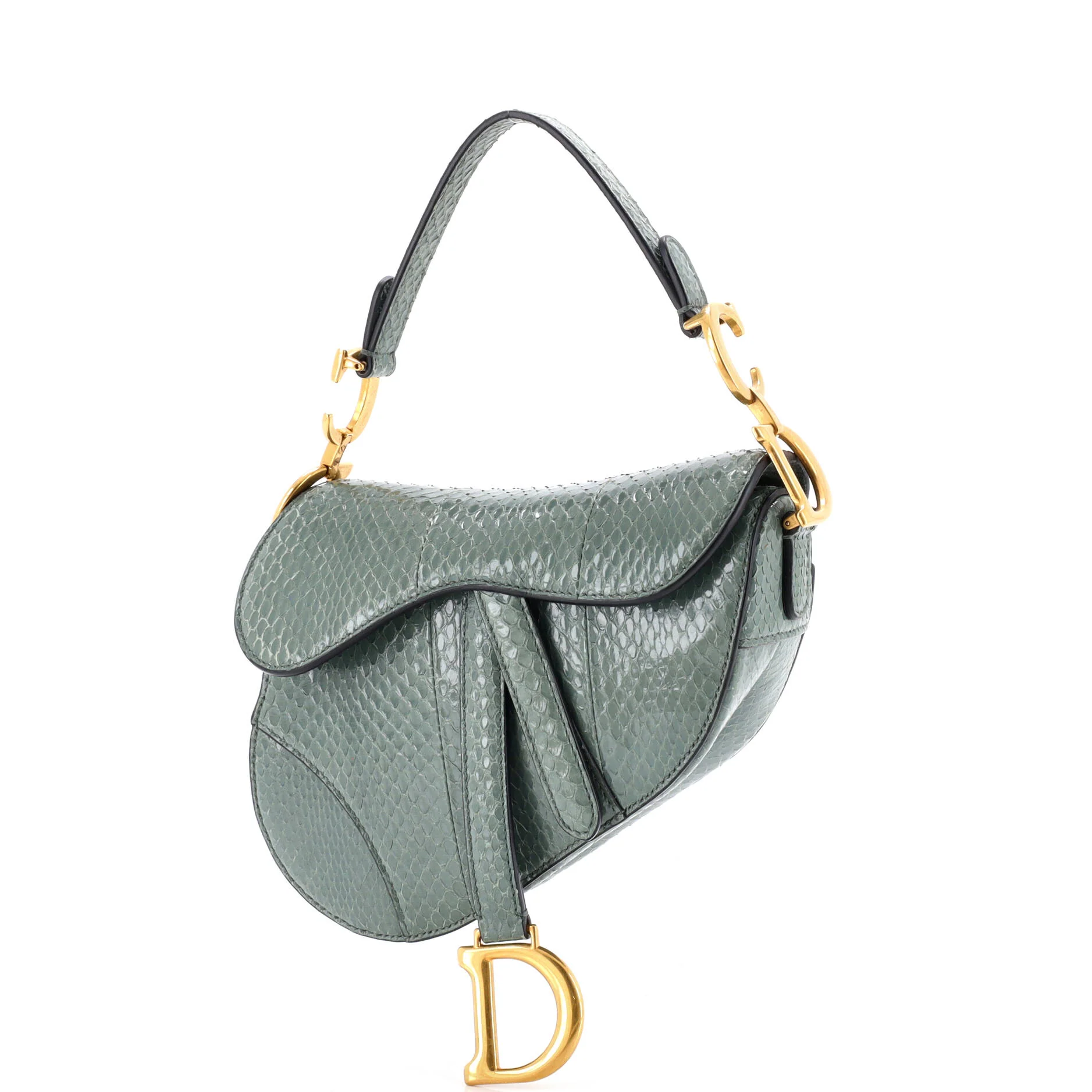 Saddle Handbag Python Mini