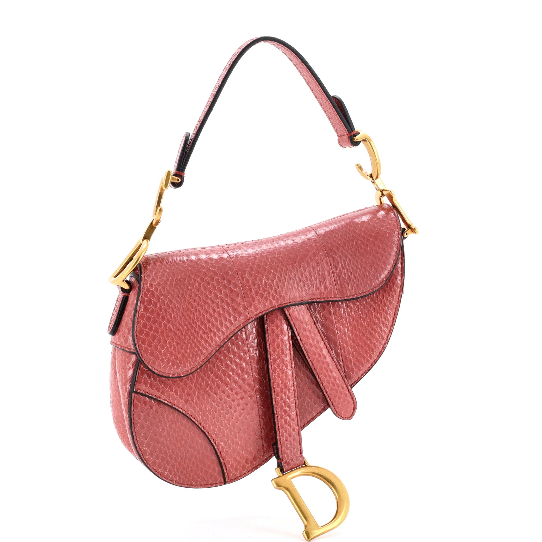 Saddle Handbag Python Mini