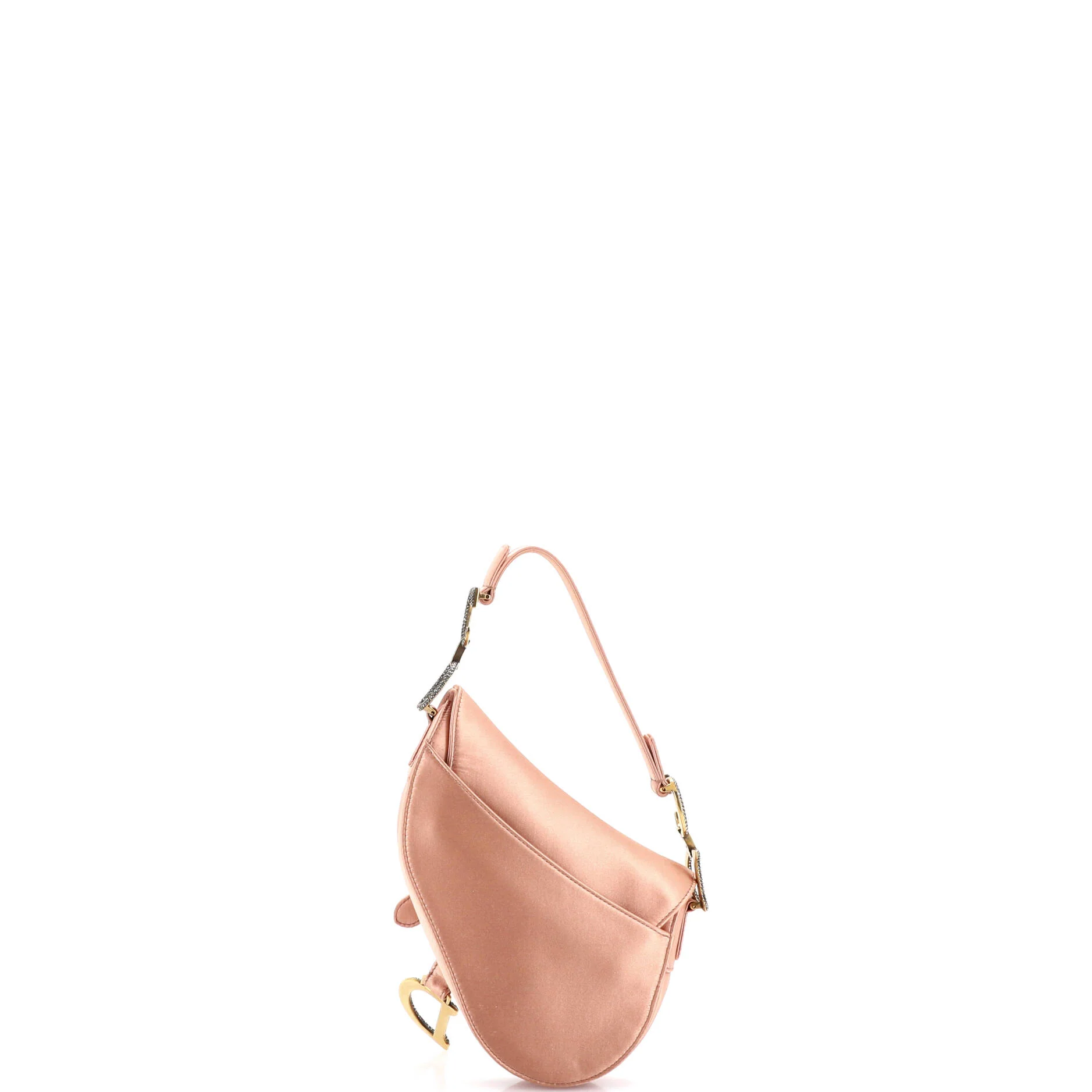 Saddle Handbag Satin with Crystals Mini - Image 3