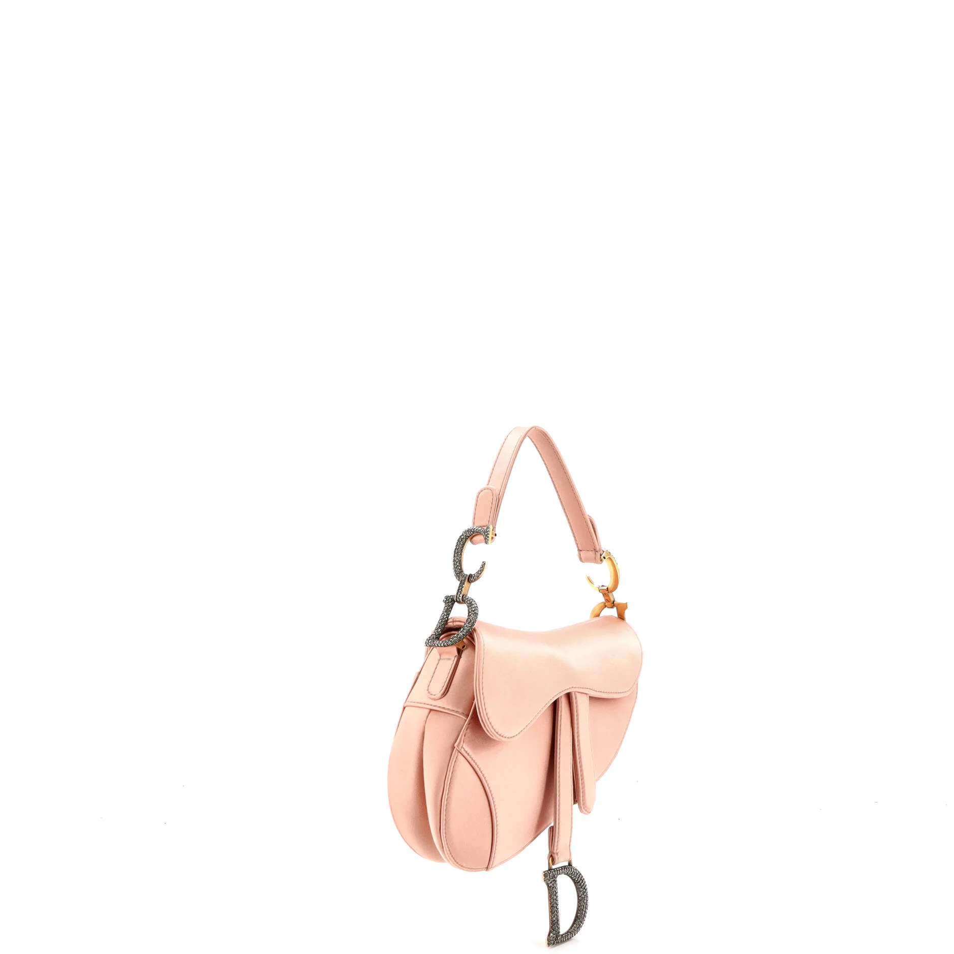 Saddle Handbag Satin with Crystals Mini - Image 2
