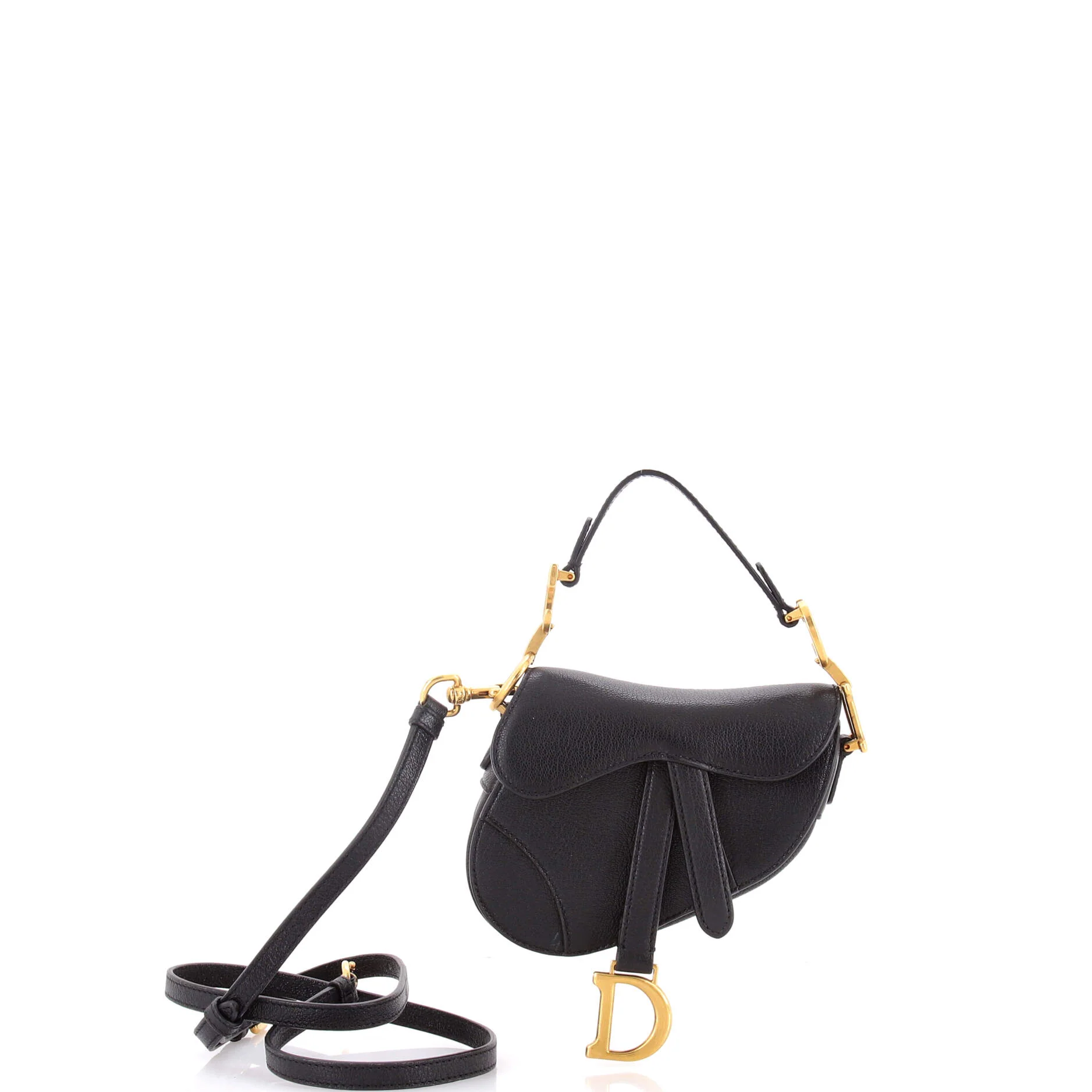 Saddle Handbag with Strap Leather Micro - Image 3
