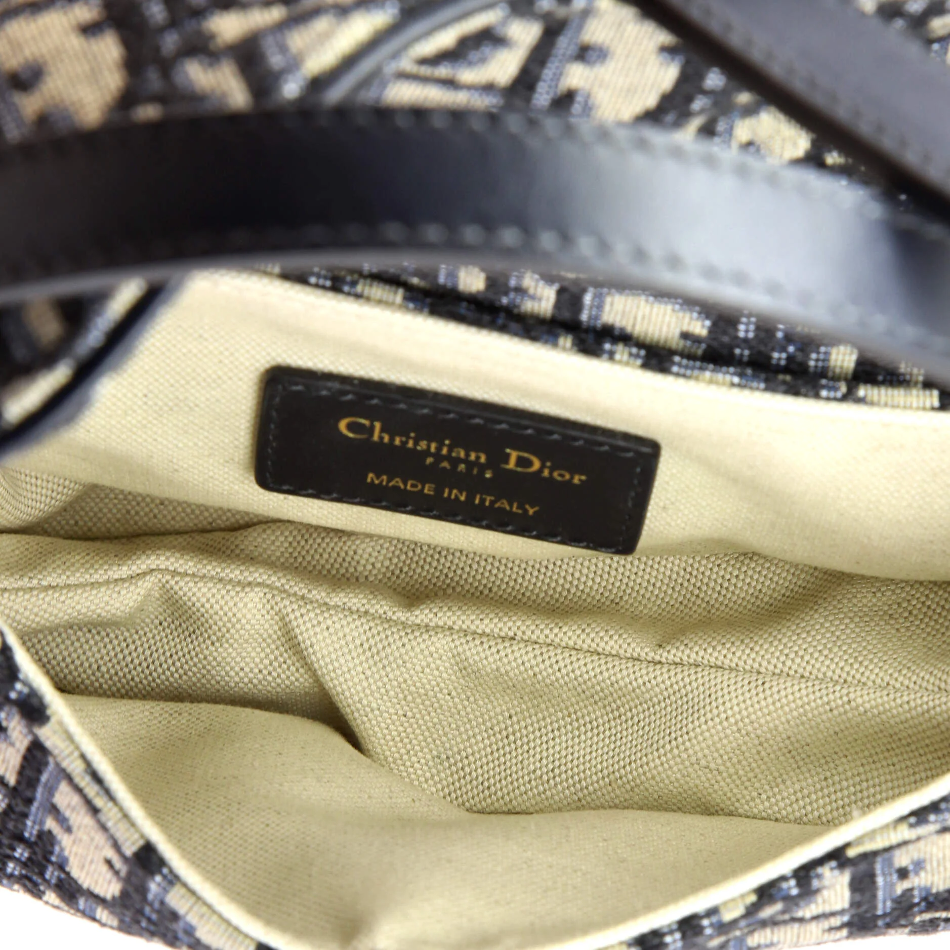 Saddle Handbag with Strap Oblique Canvas Mini - Image 5