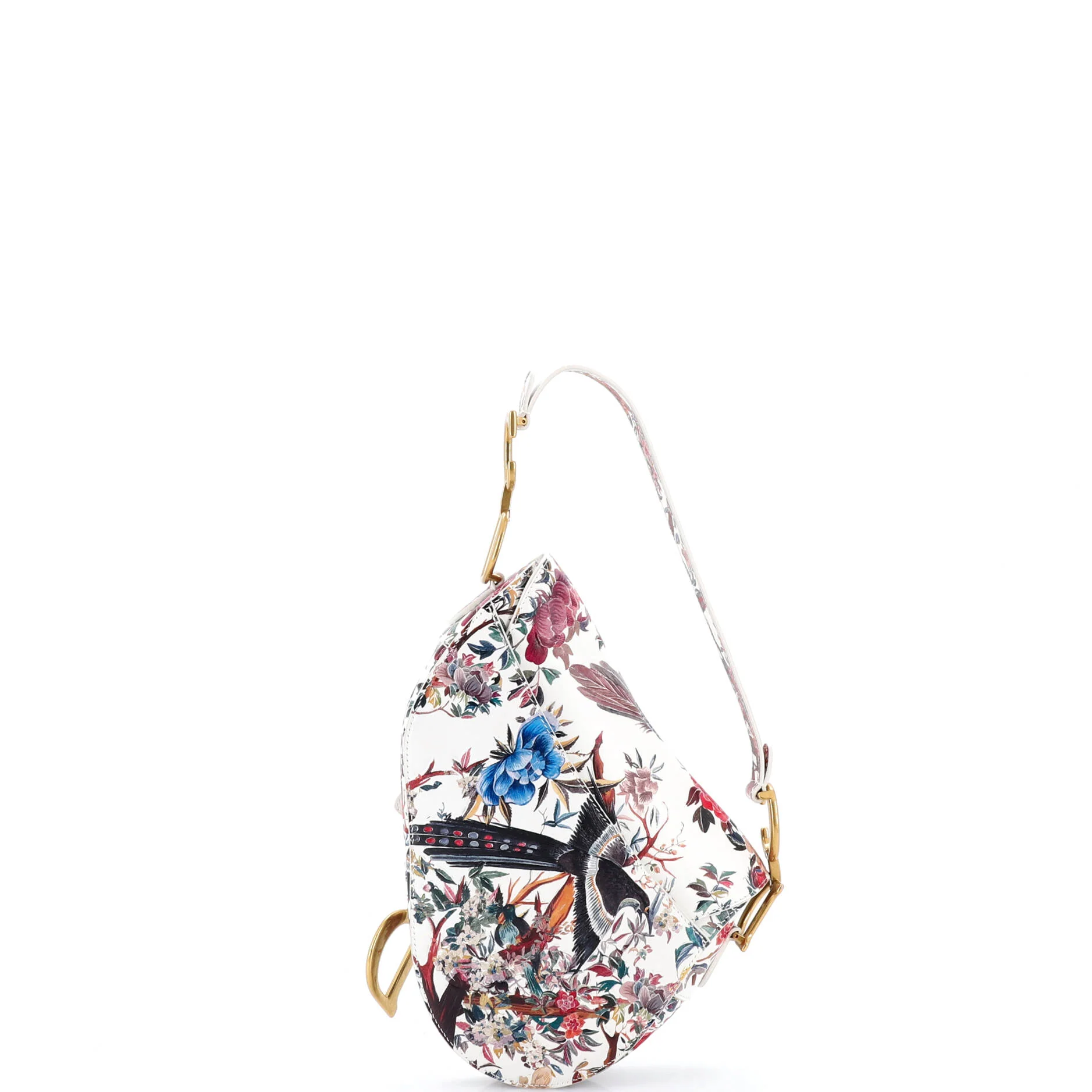Saddle Handbag with Strap Printed Leather Medium - Image 3
