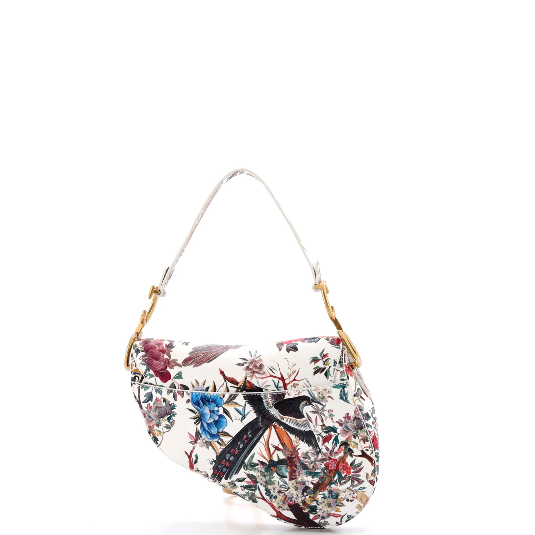 Saddle Handbag with Strap Printed Leather Medium - Image 3