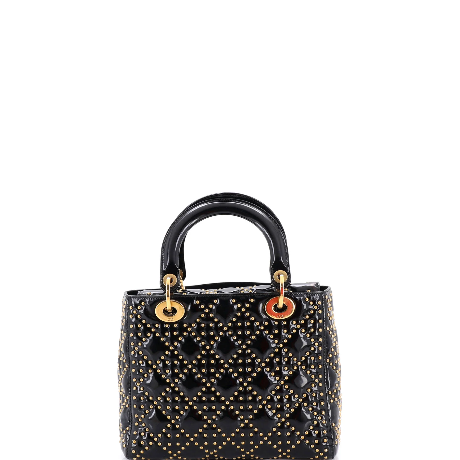 Supple Lady Dior Bag Cannage Studded Patent Medium - Image 3