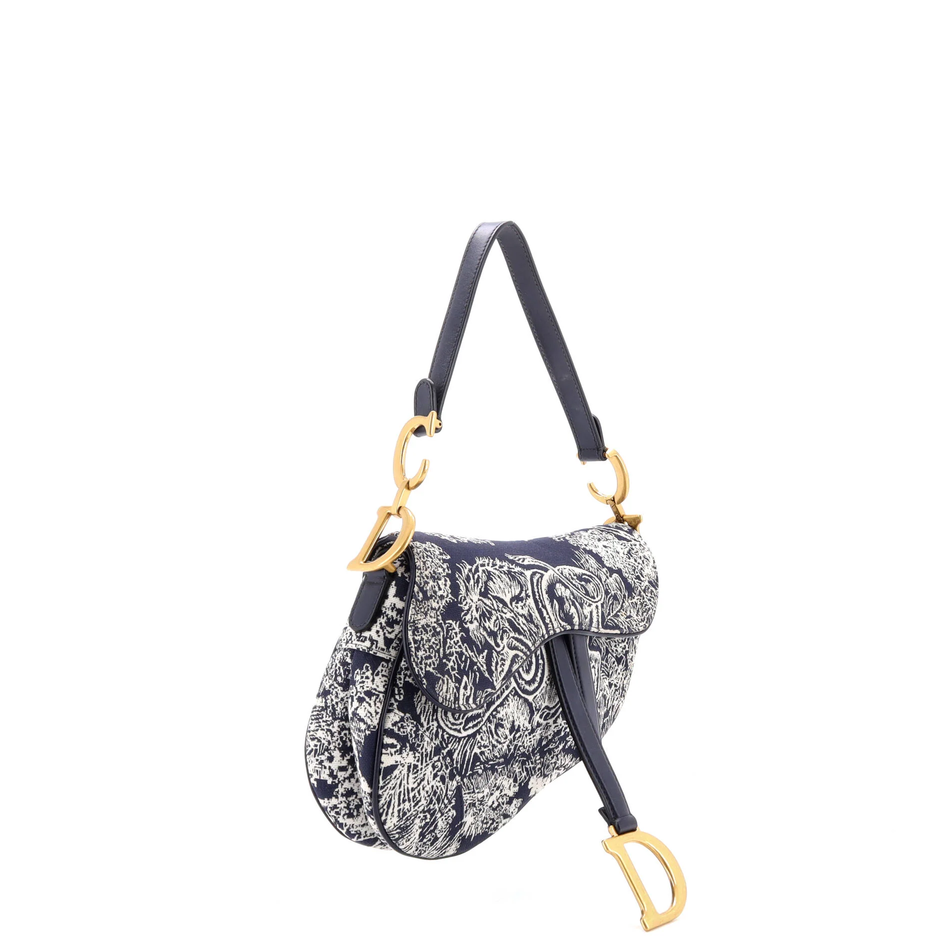 Toile De Jouy Saddle Bag Embroidered Canvas Medium - Image 2