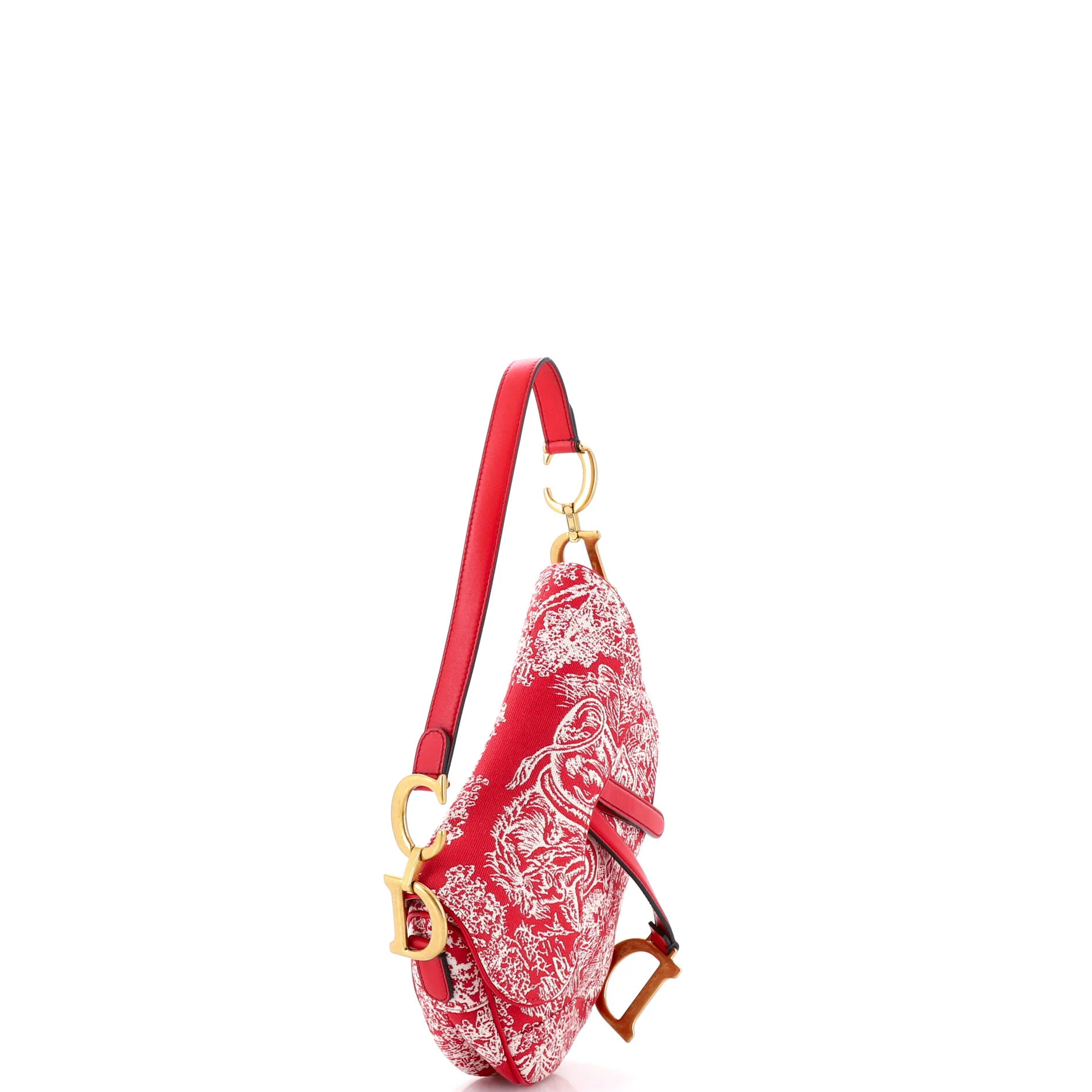 Toile De Jouy Saddle Bag Embroidered Canvas Medium - Image 2