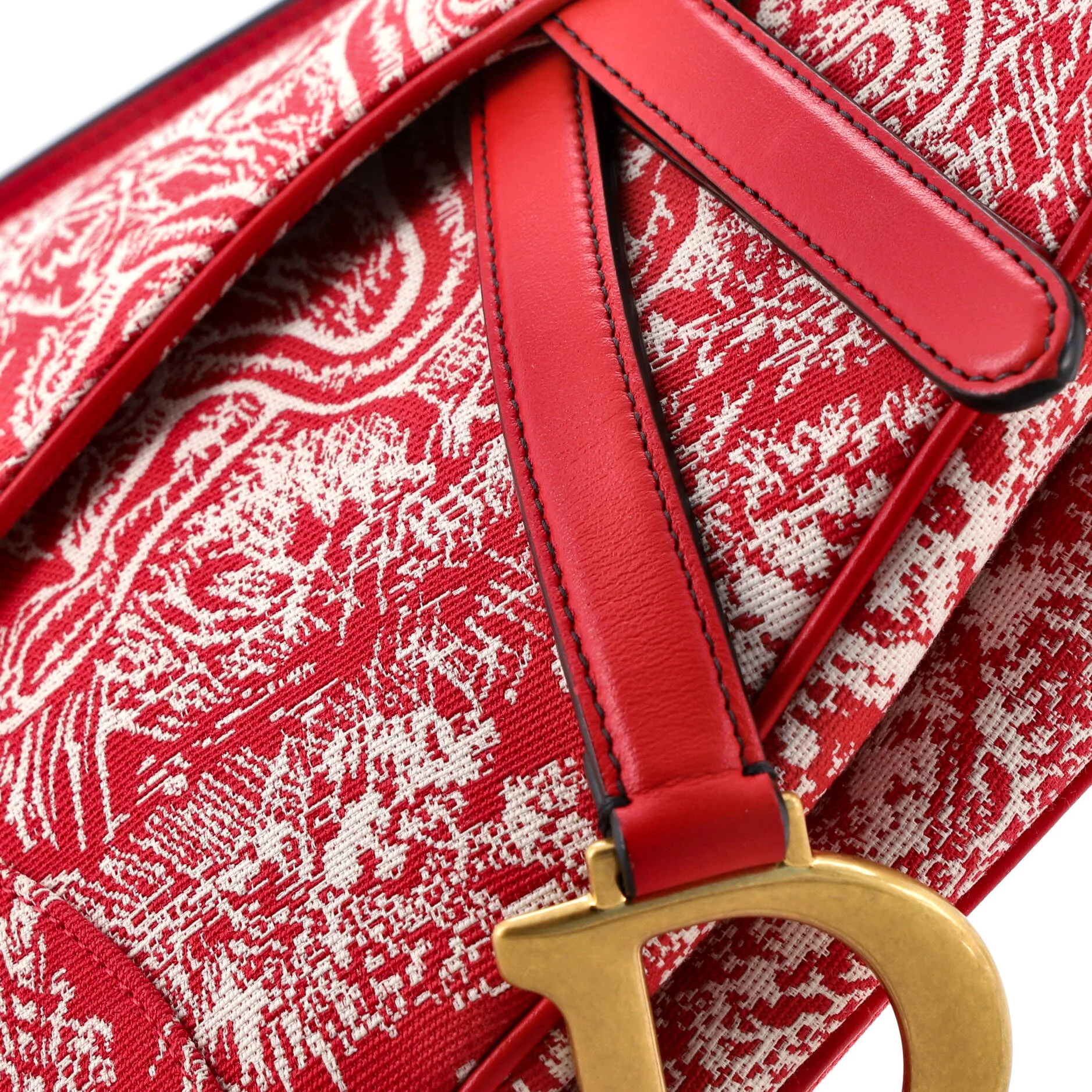Toile De Jouy Saddle Bag Embroidered Canvas Medium - Image 6