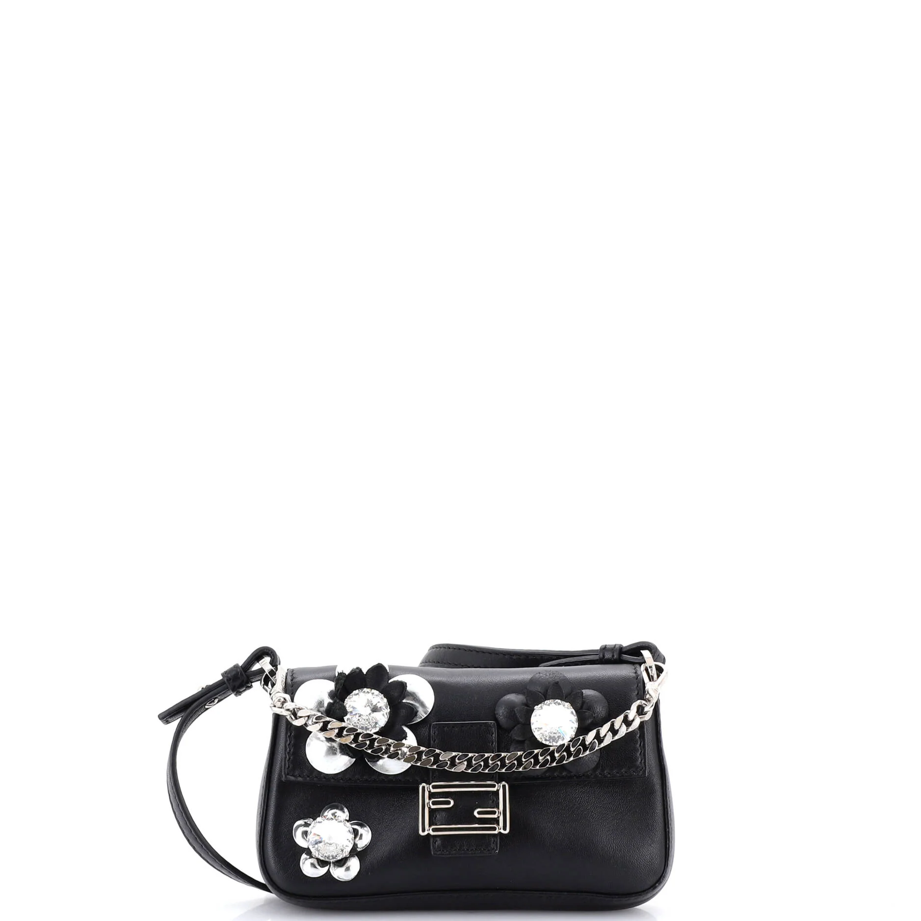 Baguette Bag Embellished Leather Micro