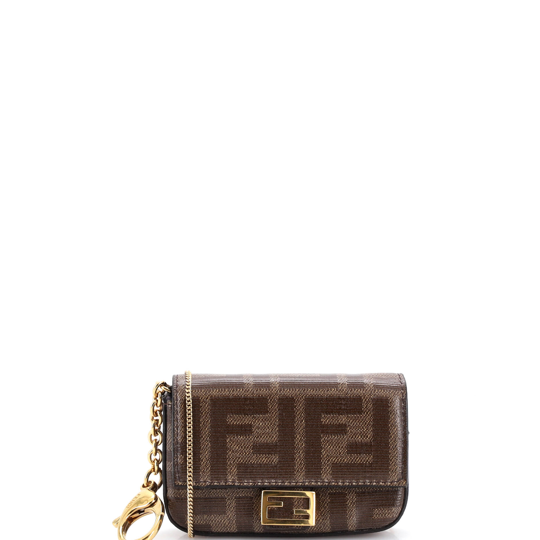 Chain Baguette Charm Bag Zucca Coated Canvas Nano