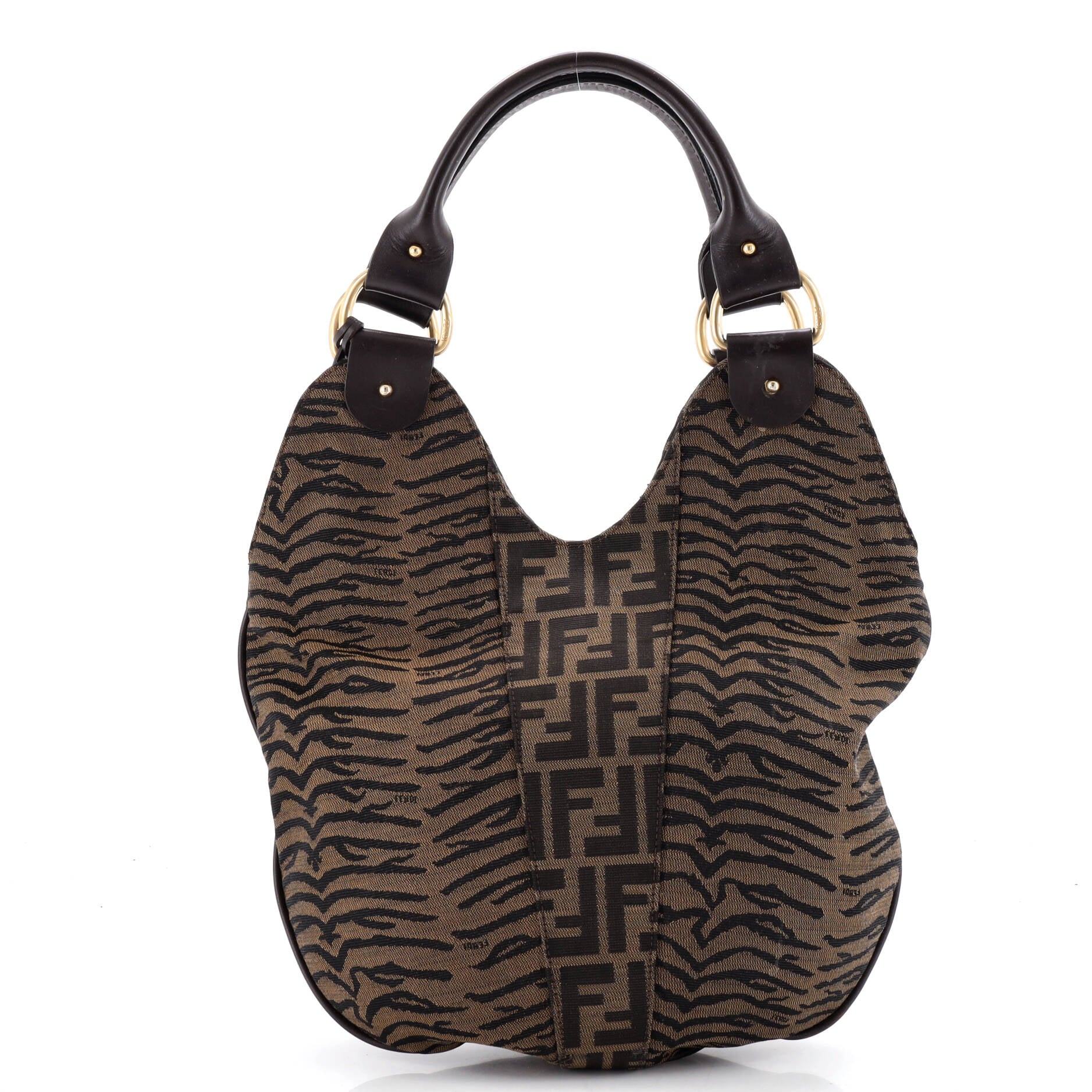 Devil Trapezio Tote Zucca Canvas and Tiger Print Jacquard Small