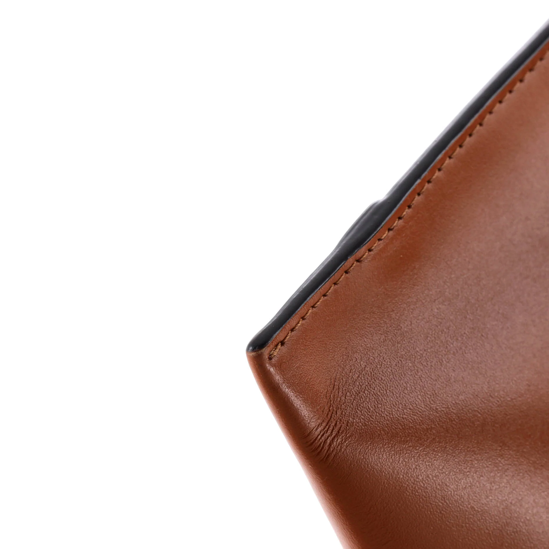 Logo Flat Wristlet Pouch Embossed Leather Large - Image 6