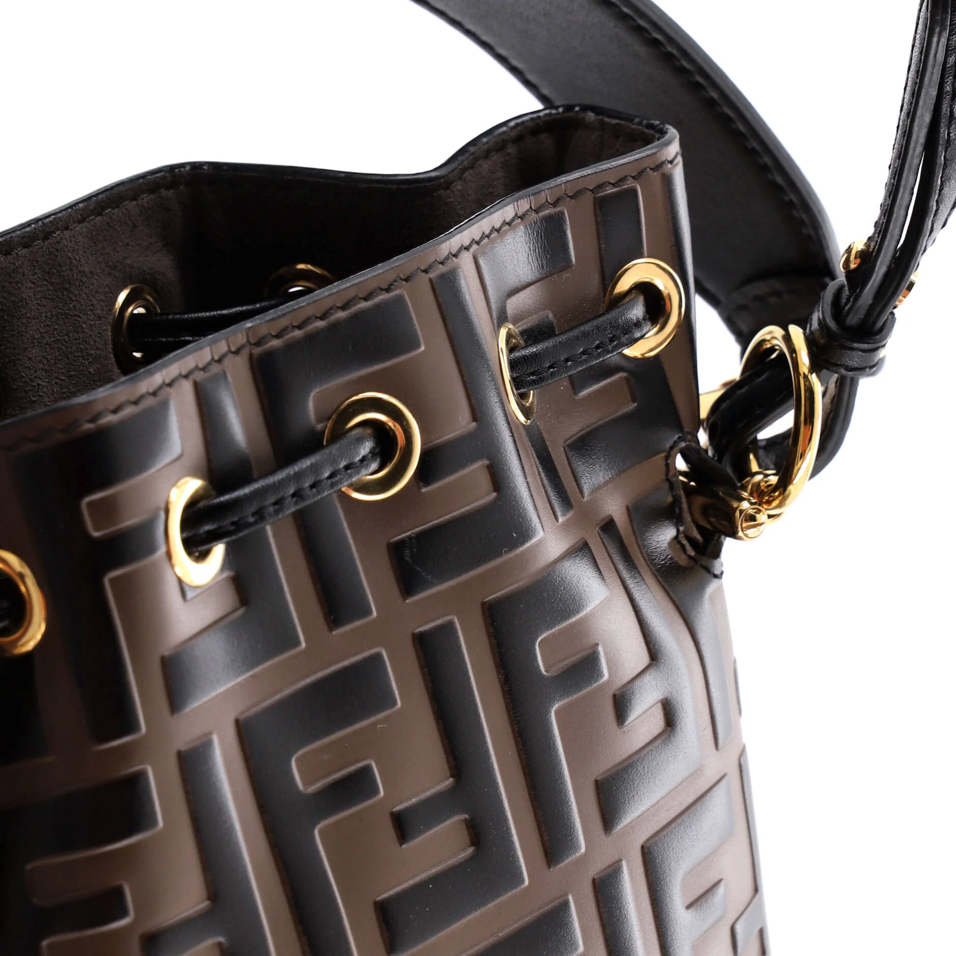 Mon Tresor Bucket Bag Zucca Embossed Leather Mini - Image 7