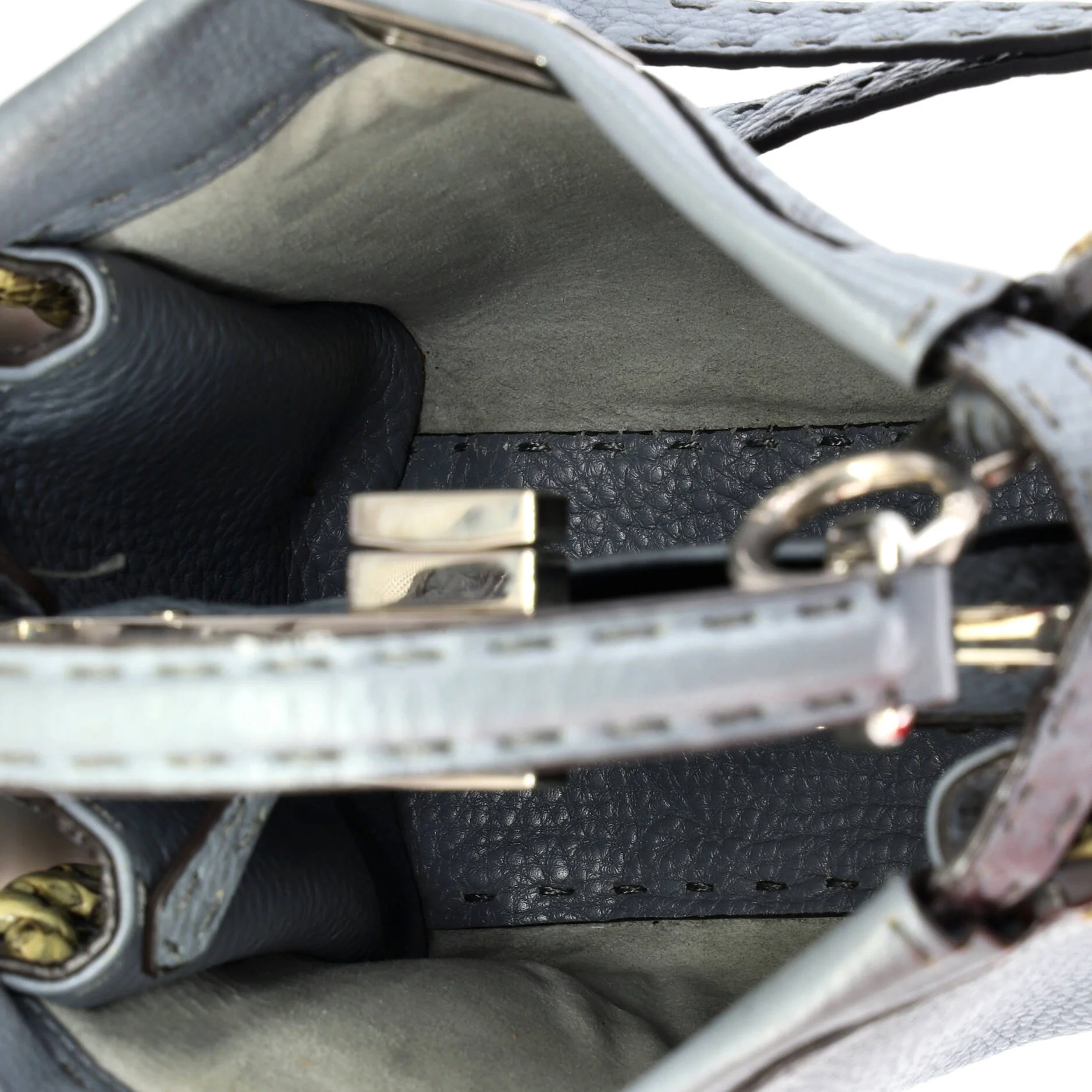 Peekaboo Bag Leather with Python Whipstitch Mini - Image 5