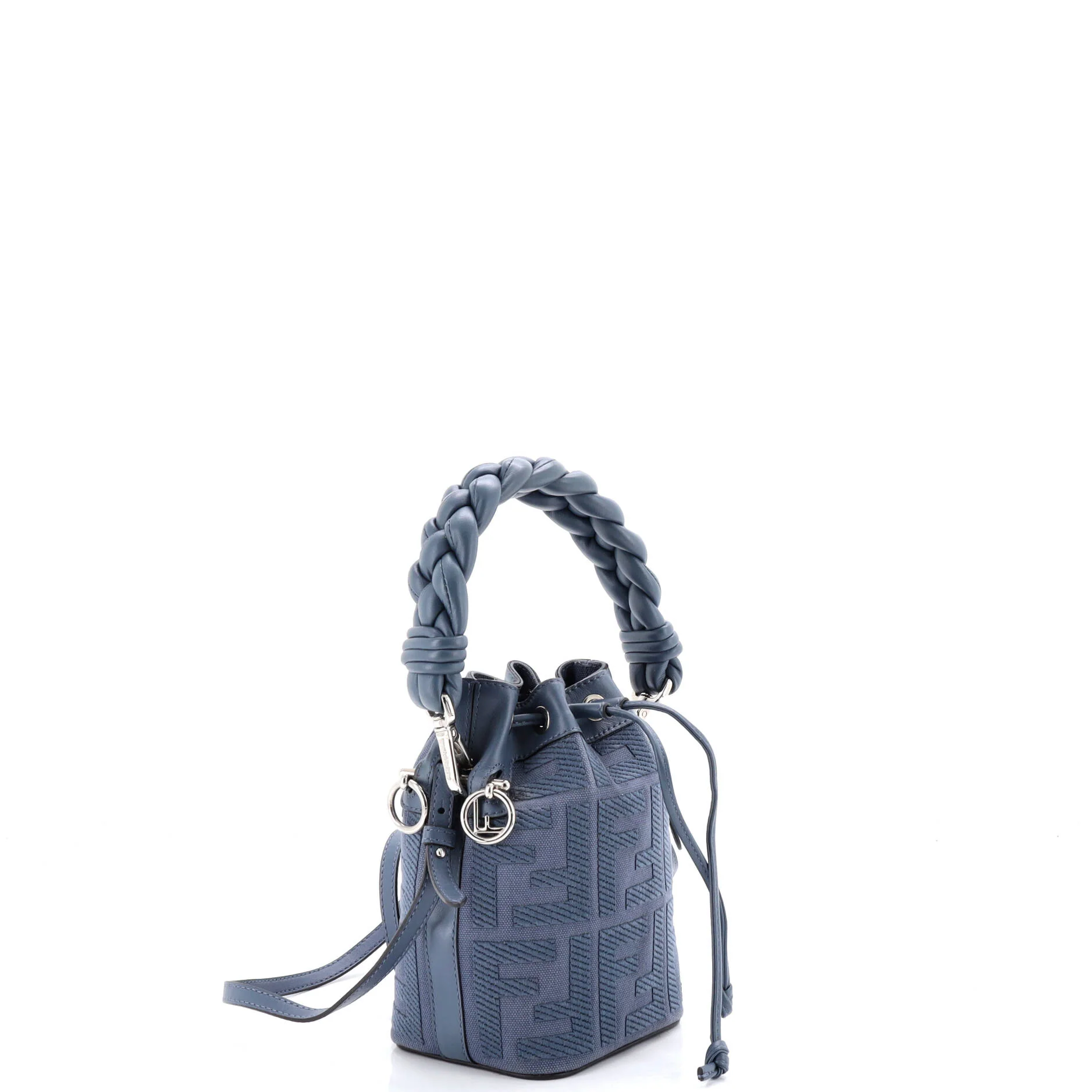 Woven Handle Mon Tresor Bucket Bag Zucca Embroidered Canvas Mini - Image 2