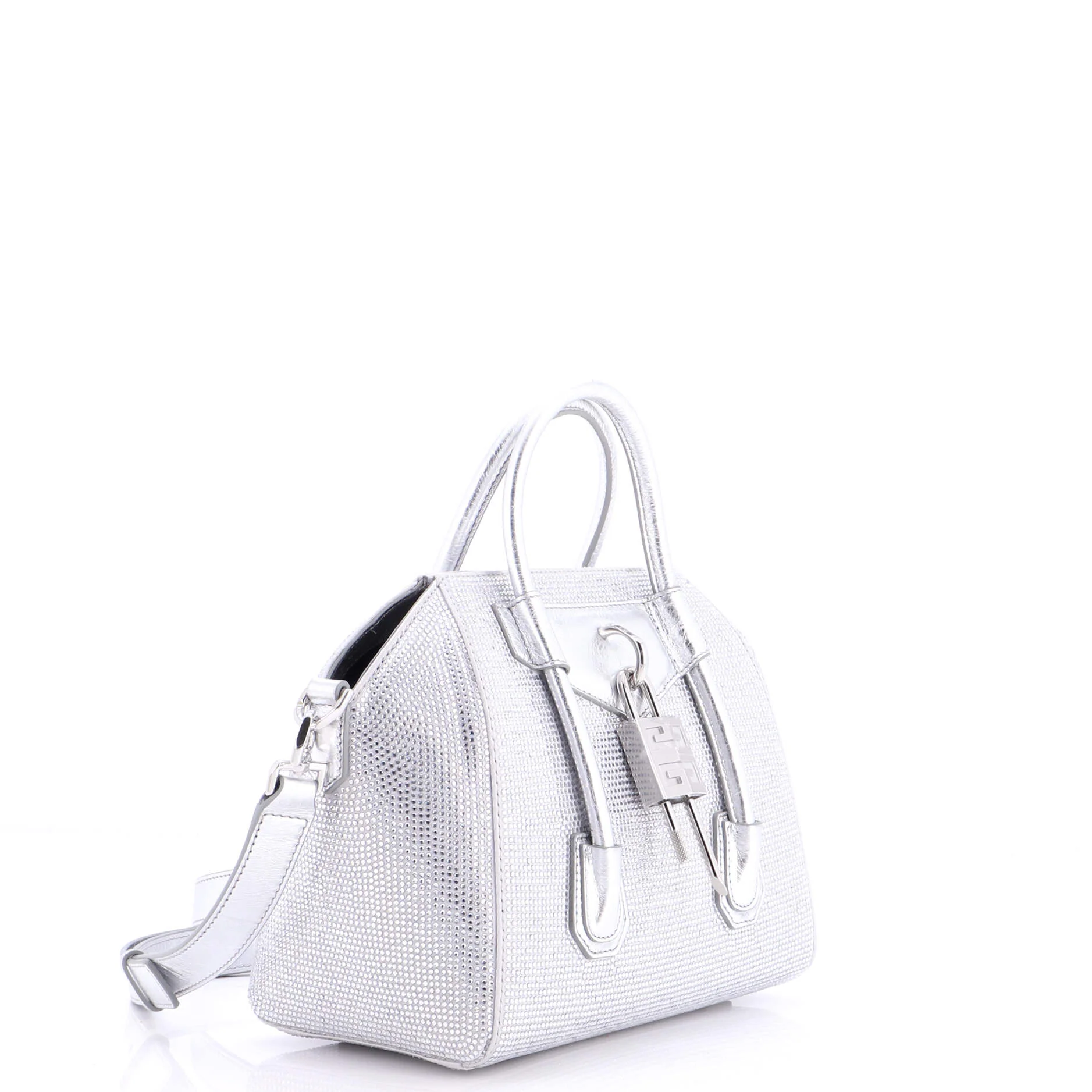 Antigona Lock Bag Crystal Embellished Satin Mini - Image 2