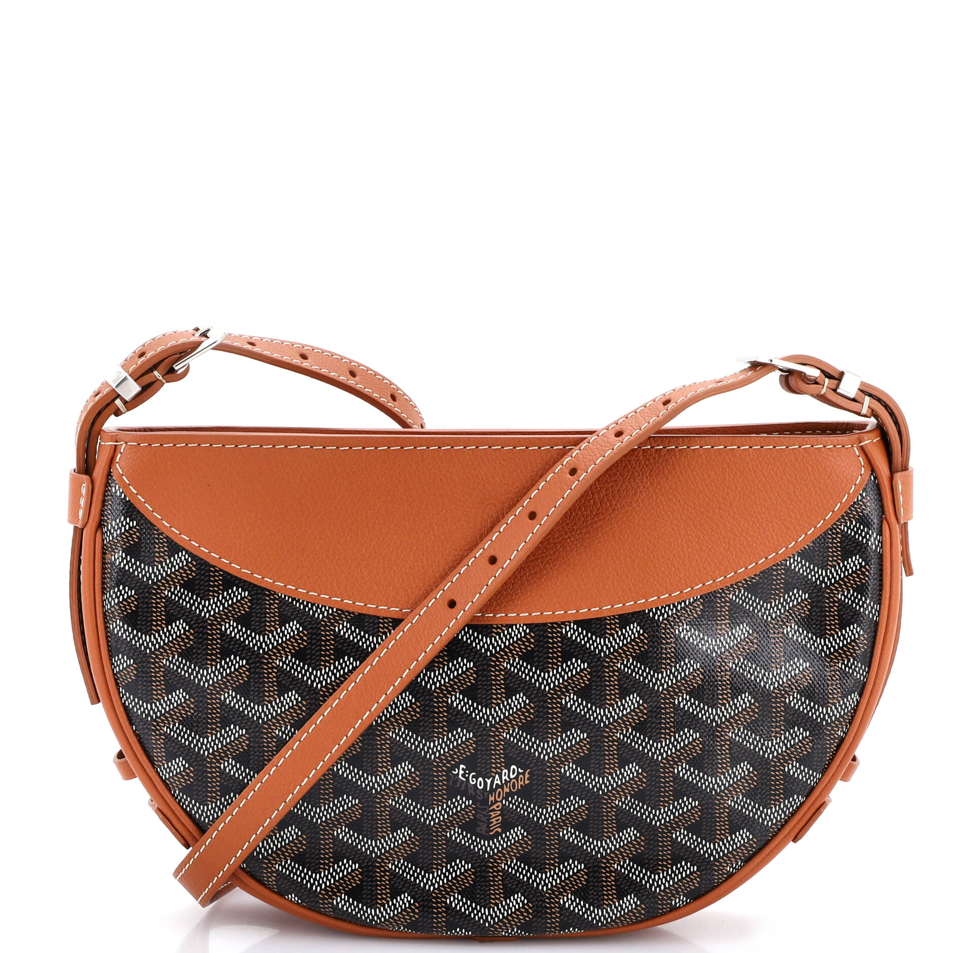 Hirondelle Shoulder Bag Coated Canvas and Leather