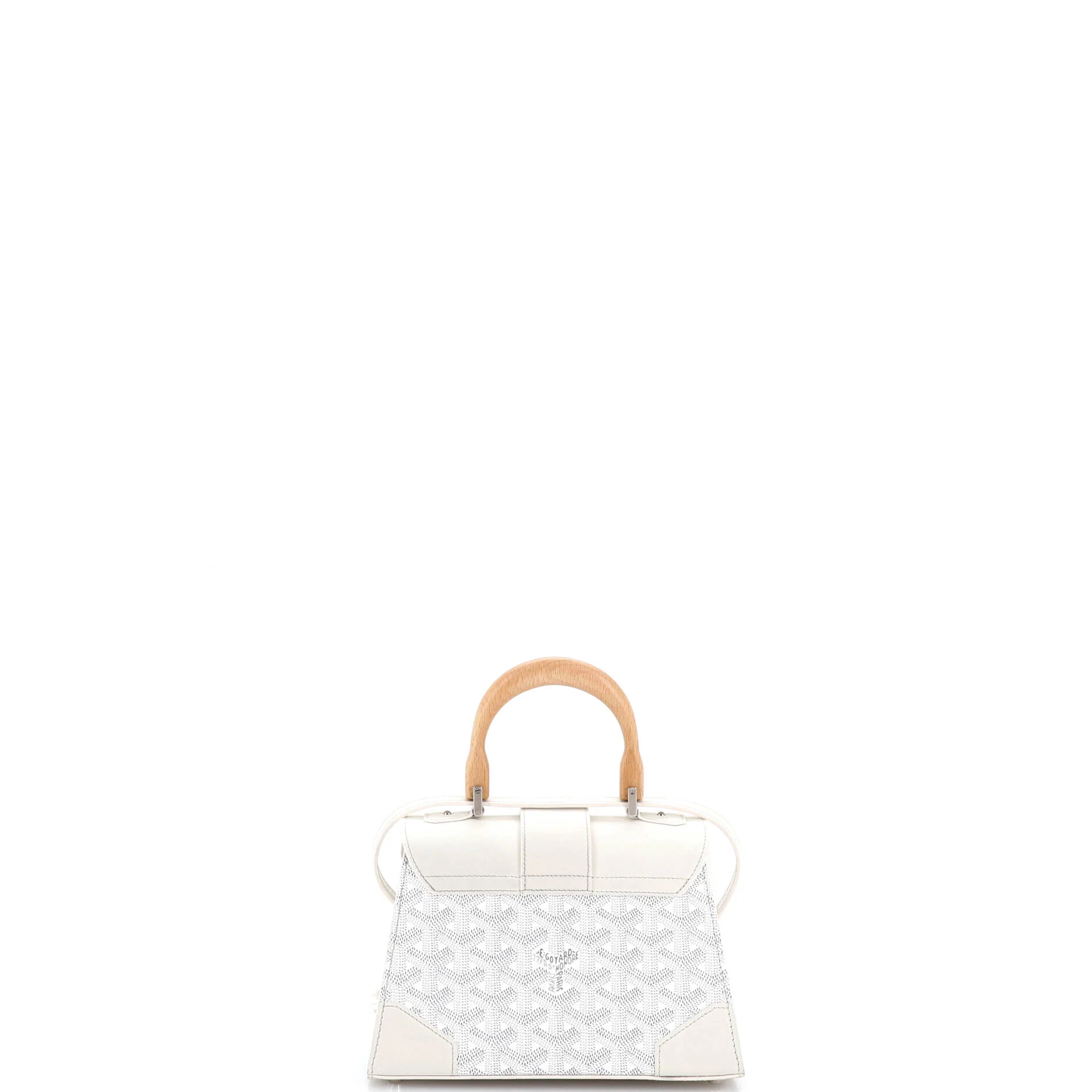 Structured Saigon Top Handle Bag Coated Canvas with Leather Mini - Image 3