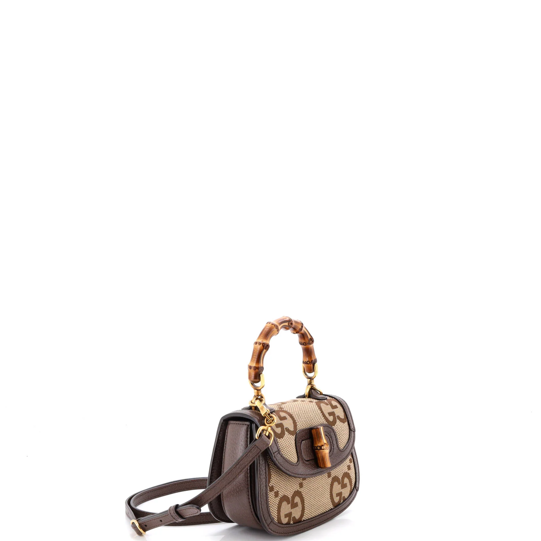 Bamboo 1947 Top Handle Bag Jumbo GG Canvas Mini - Image 2