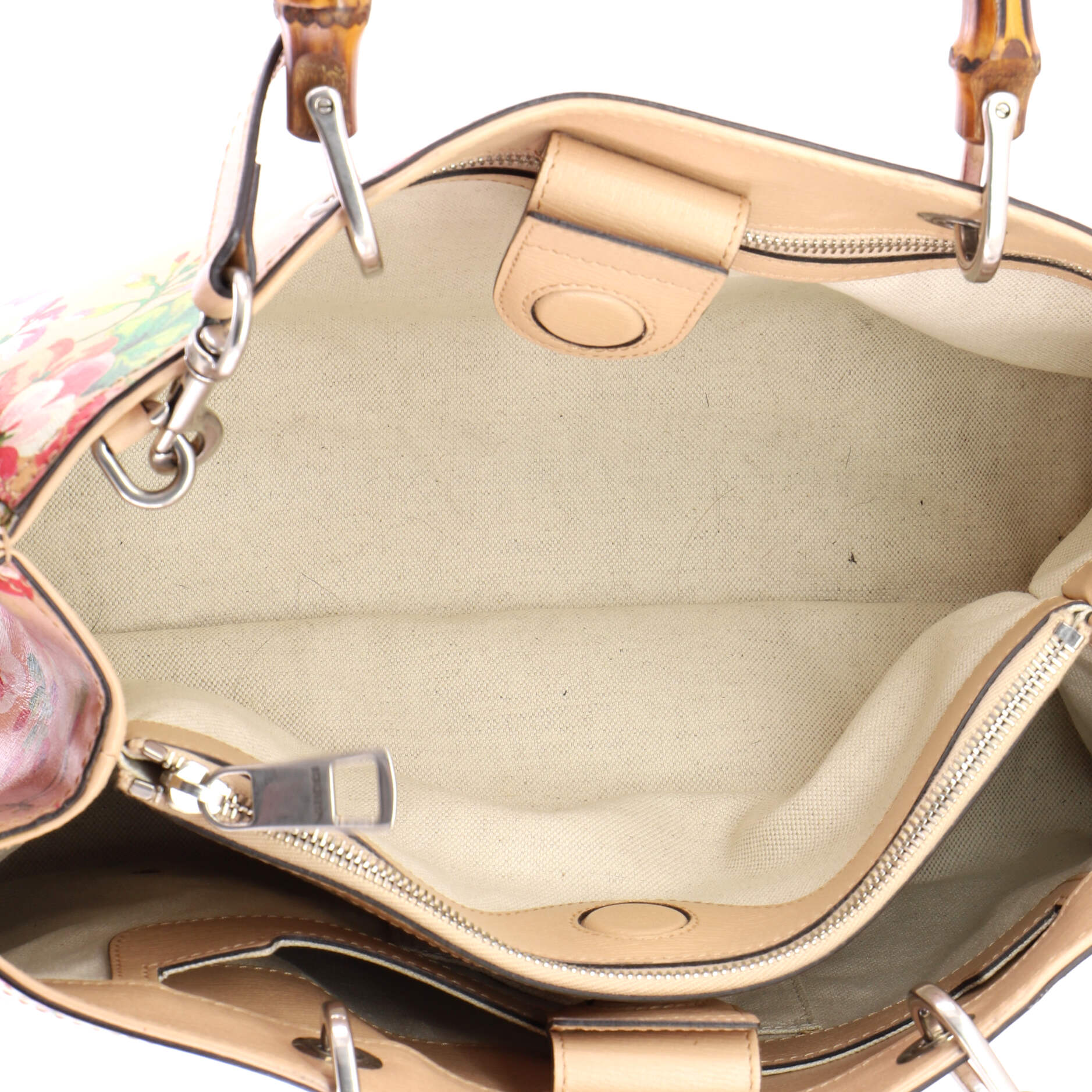 Bamboo Shopper Tote Blooms Print Leather Medium - Image 5