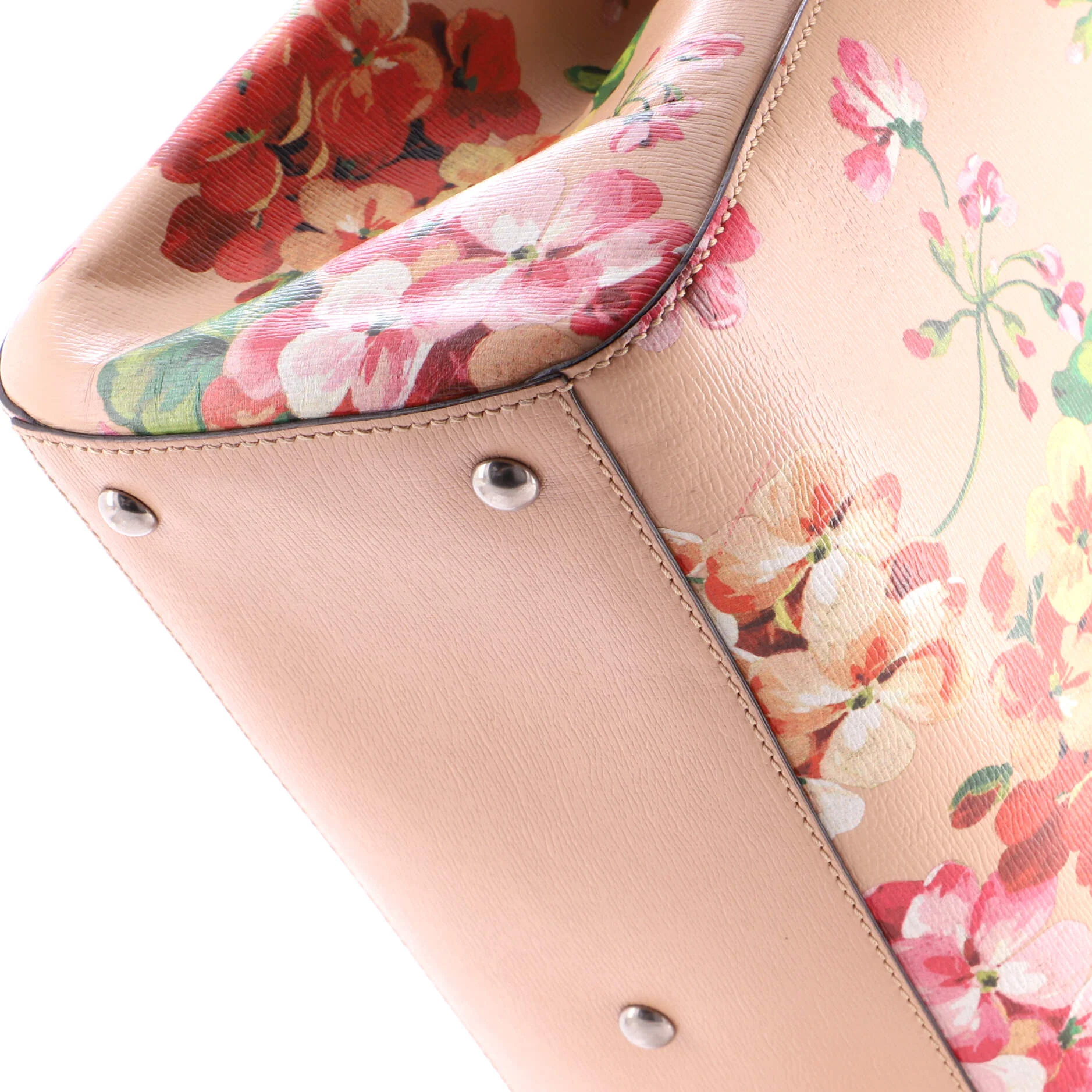 Bamboo Shopper Tote Blooms Print Leather Medium - Image 6
