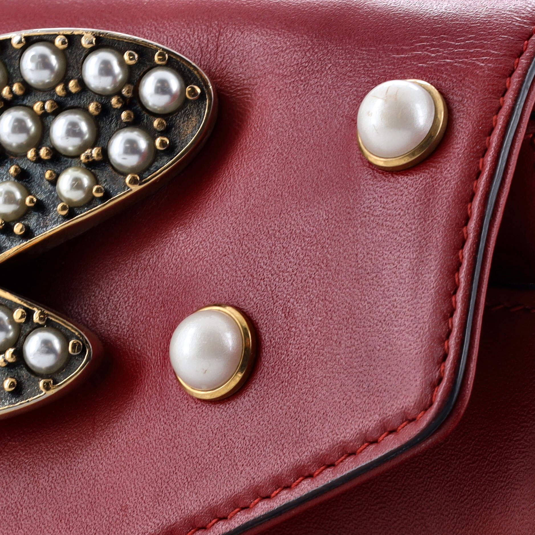Broadway Pearly Bee Shoulder Bag Embellished Leather Mini - Image 6