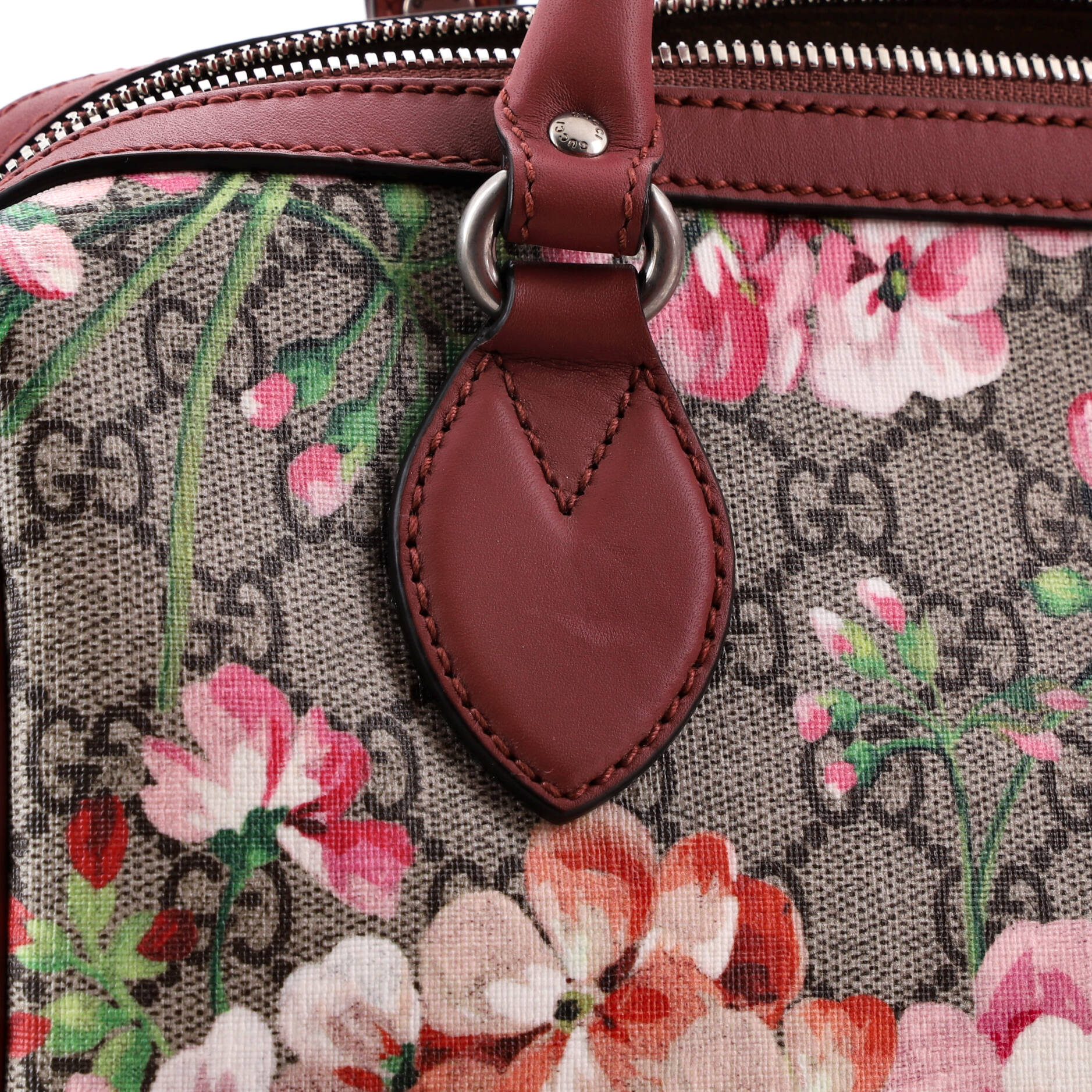 Convertible Boston Bag Blooms Print GG Coated Canvas Small - Image 6