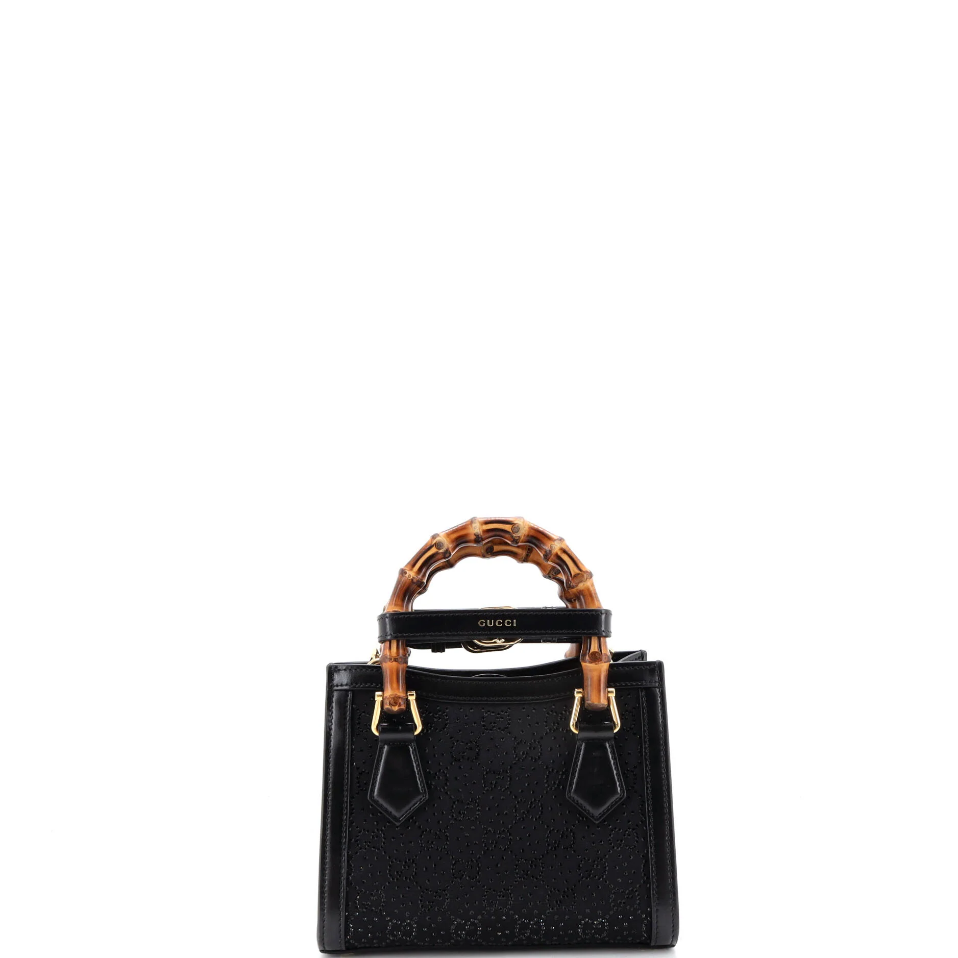 Diana NM Bamboo Handle Tote Crystal Embellished GG Canvas Mini - Image 3