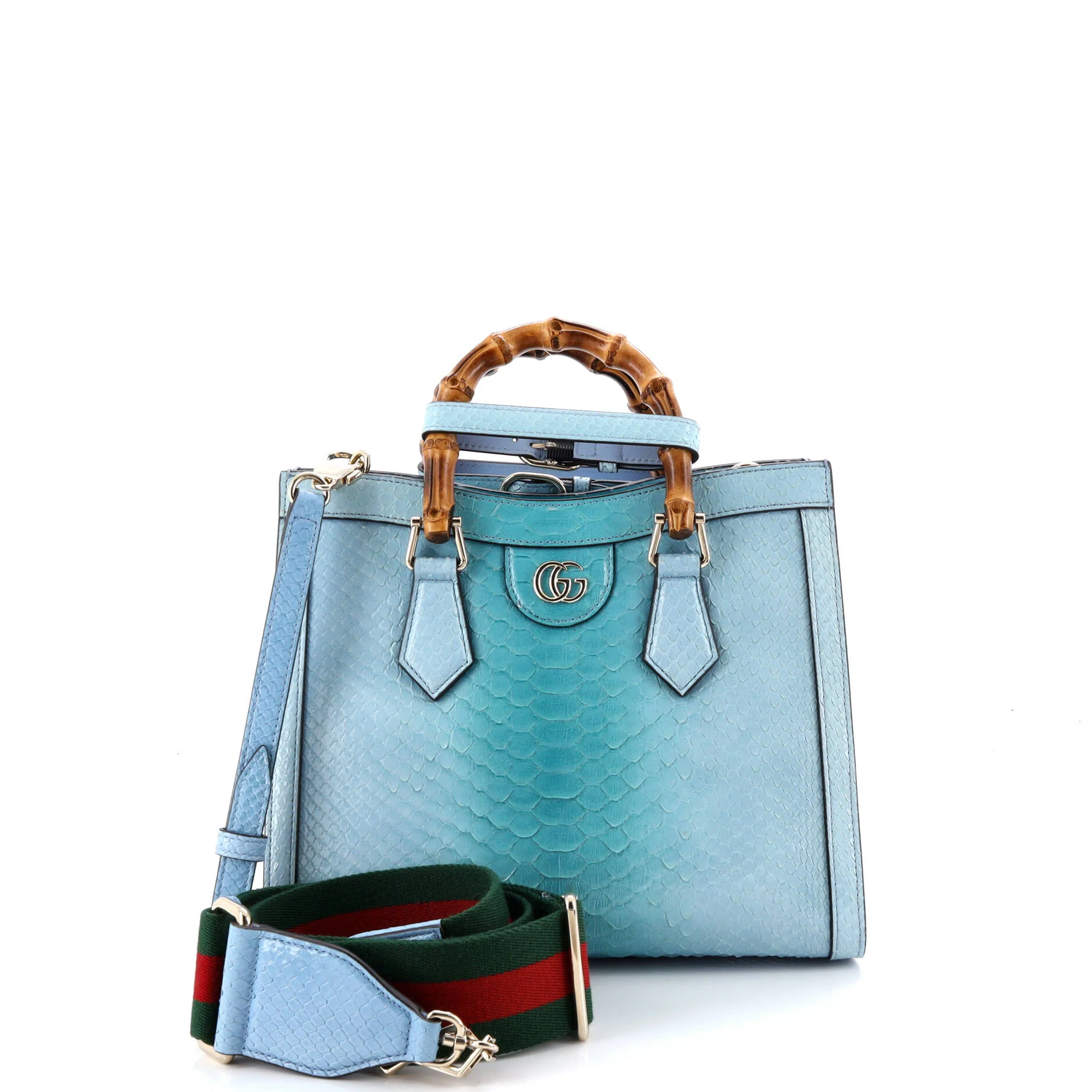 Diana NM Bamboo Handle Tote Python Small