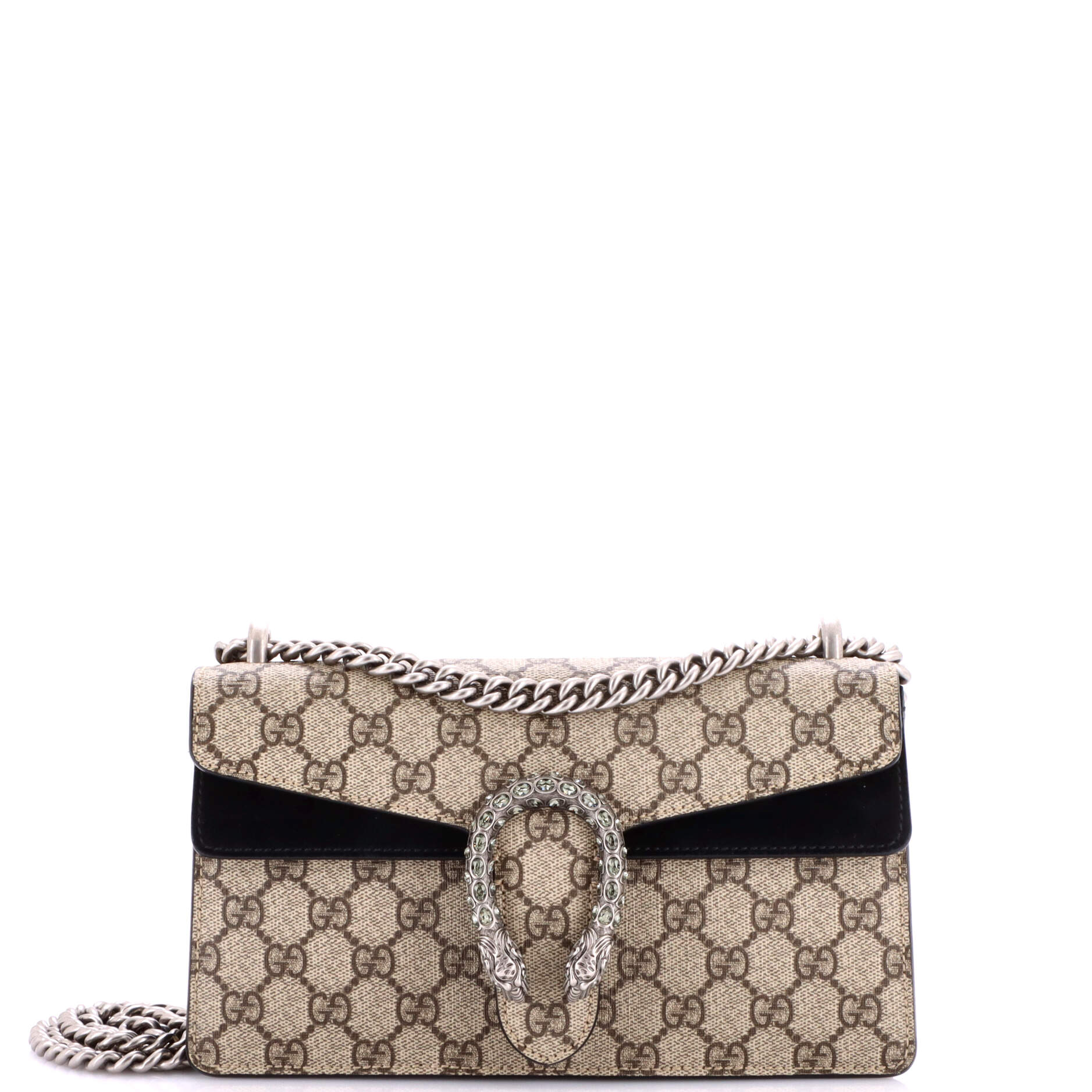 Dionysus Bag GG Coated Canvas with Crystal Embellished Metal Small