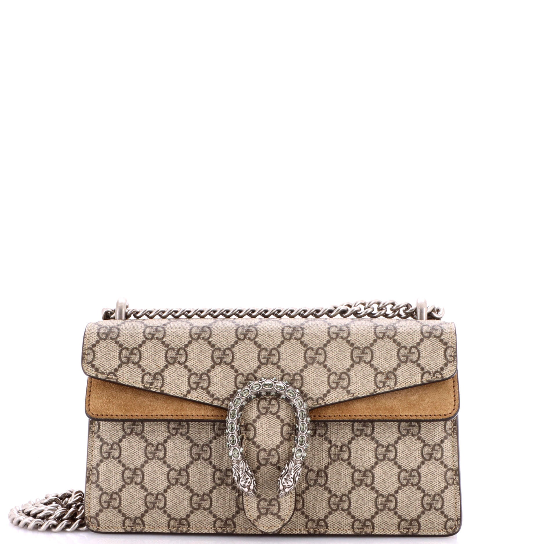 Dionysus Bag GG Coated Canvas with Crystal Embellished Metal Small