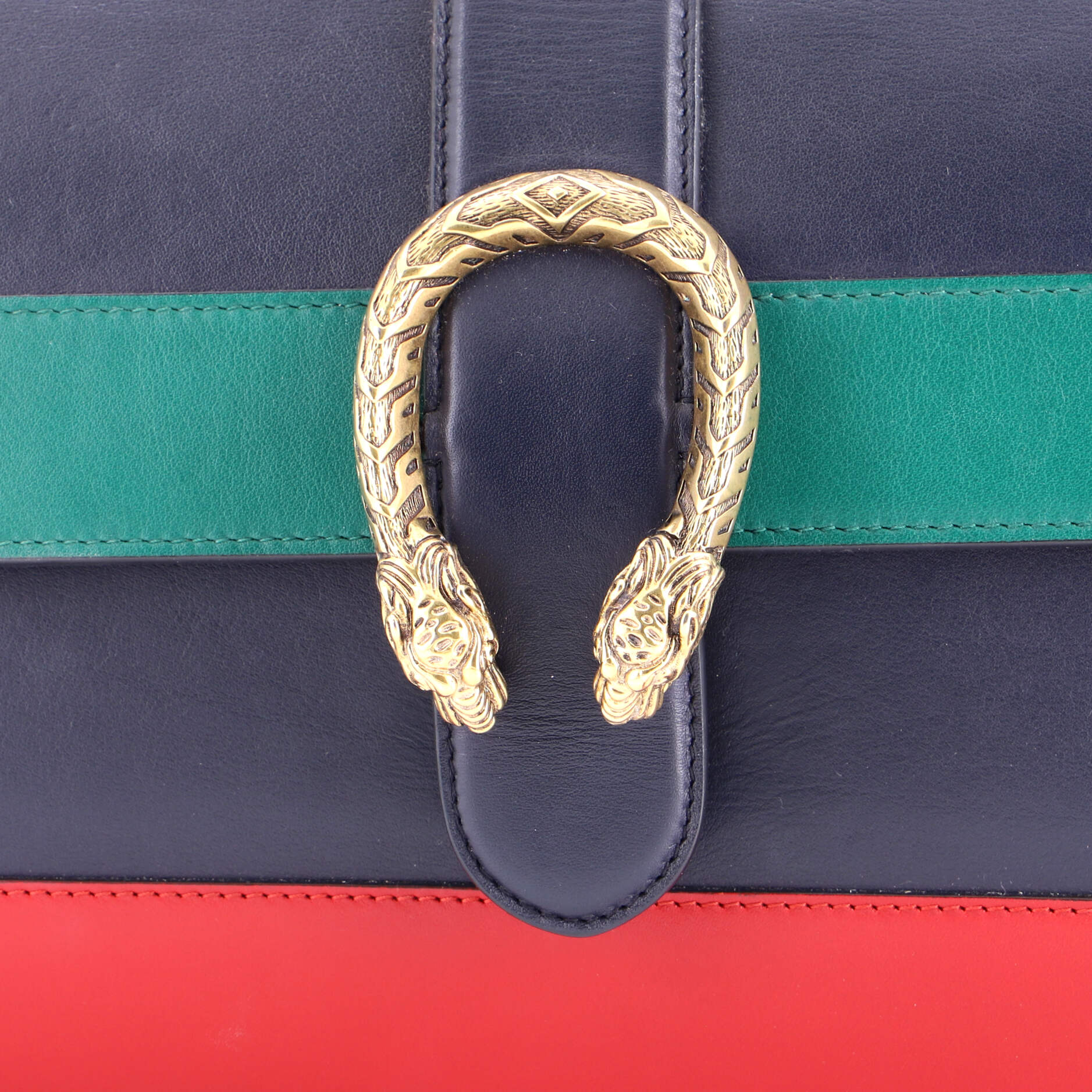 Dionysus Bamboo Top Handle Bag Colorblock Leather Medium - Image 6