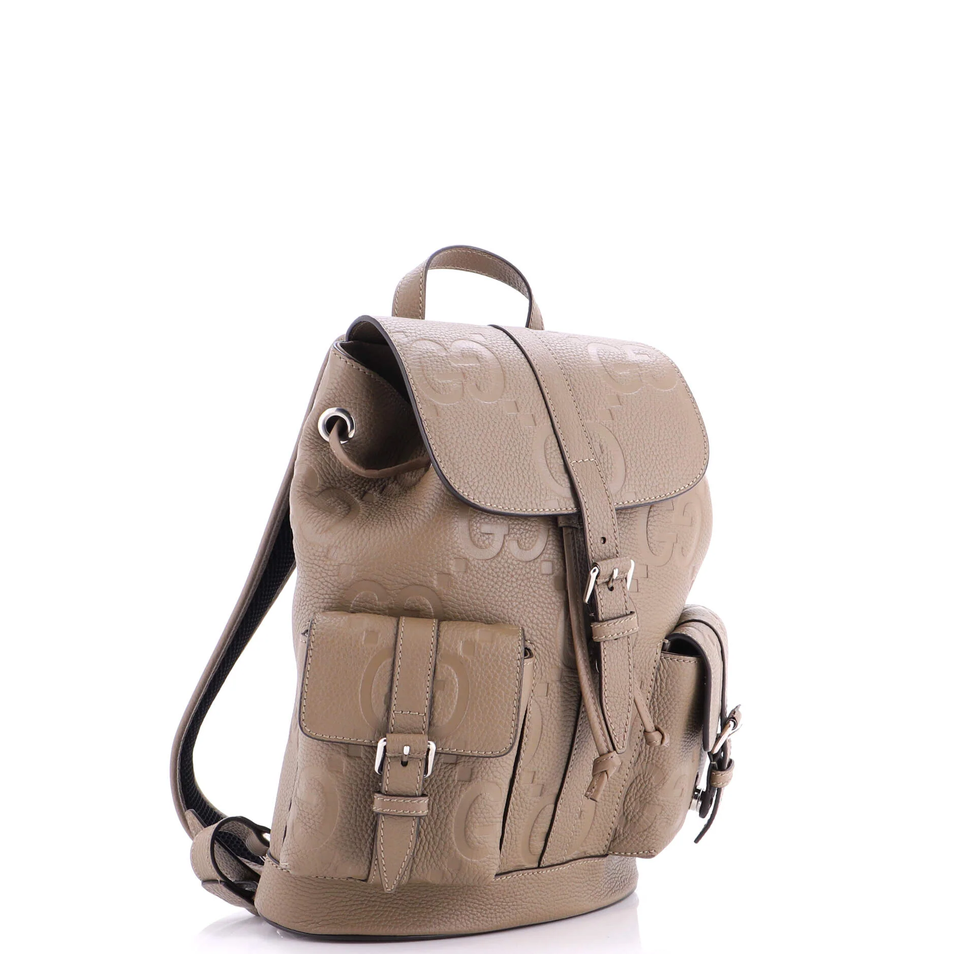 Double Pocket Belt Backpack Jumbo GG Embossed Leather Small - Image 2