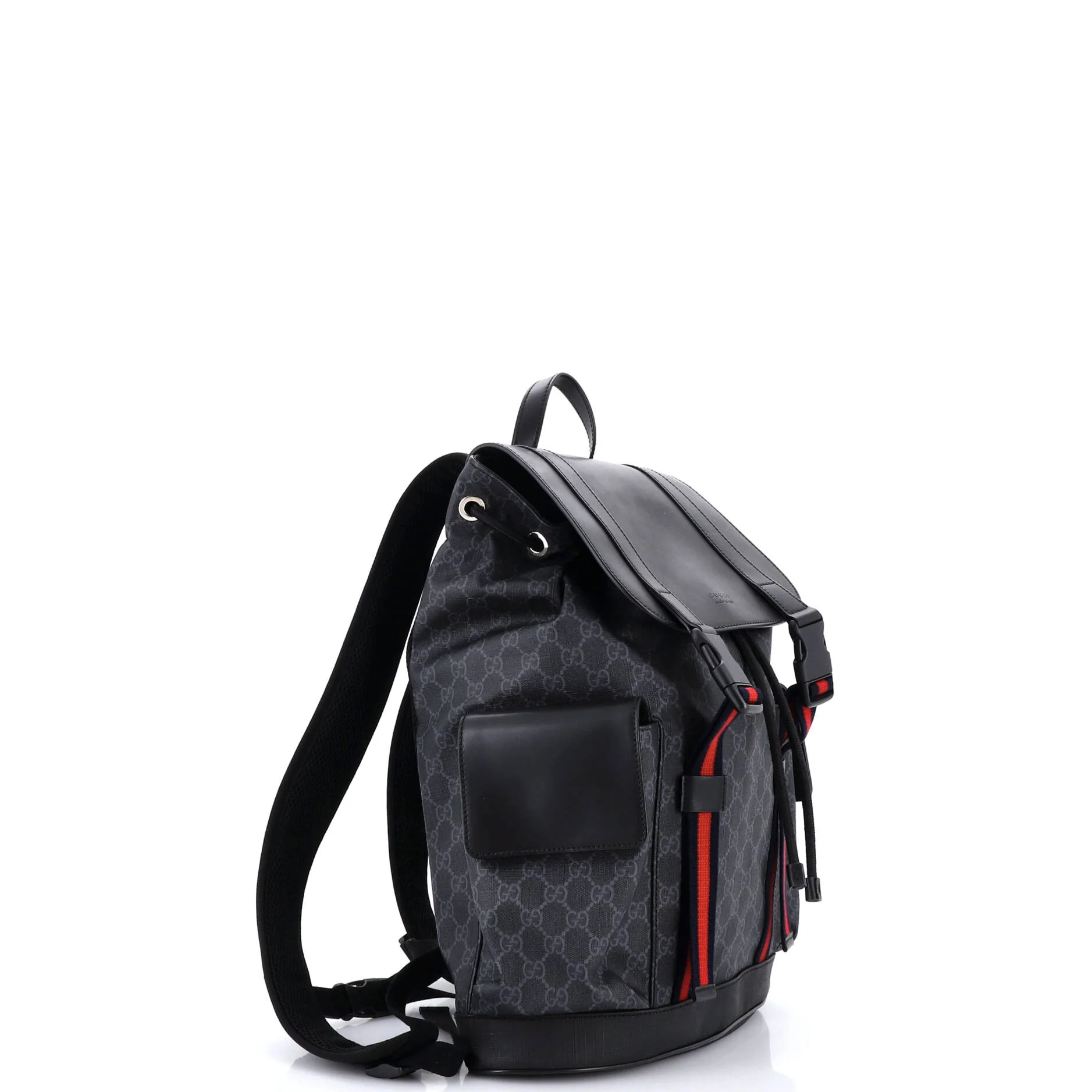 Double Pocket Buckle Backpack GG Coated Canvas Large - Image 2