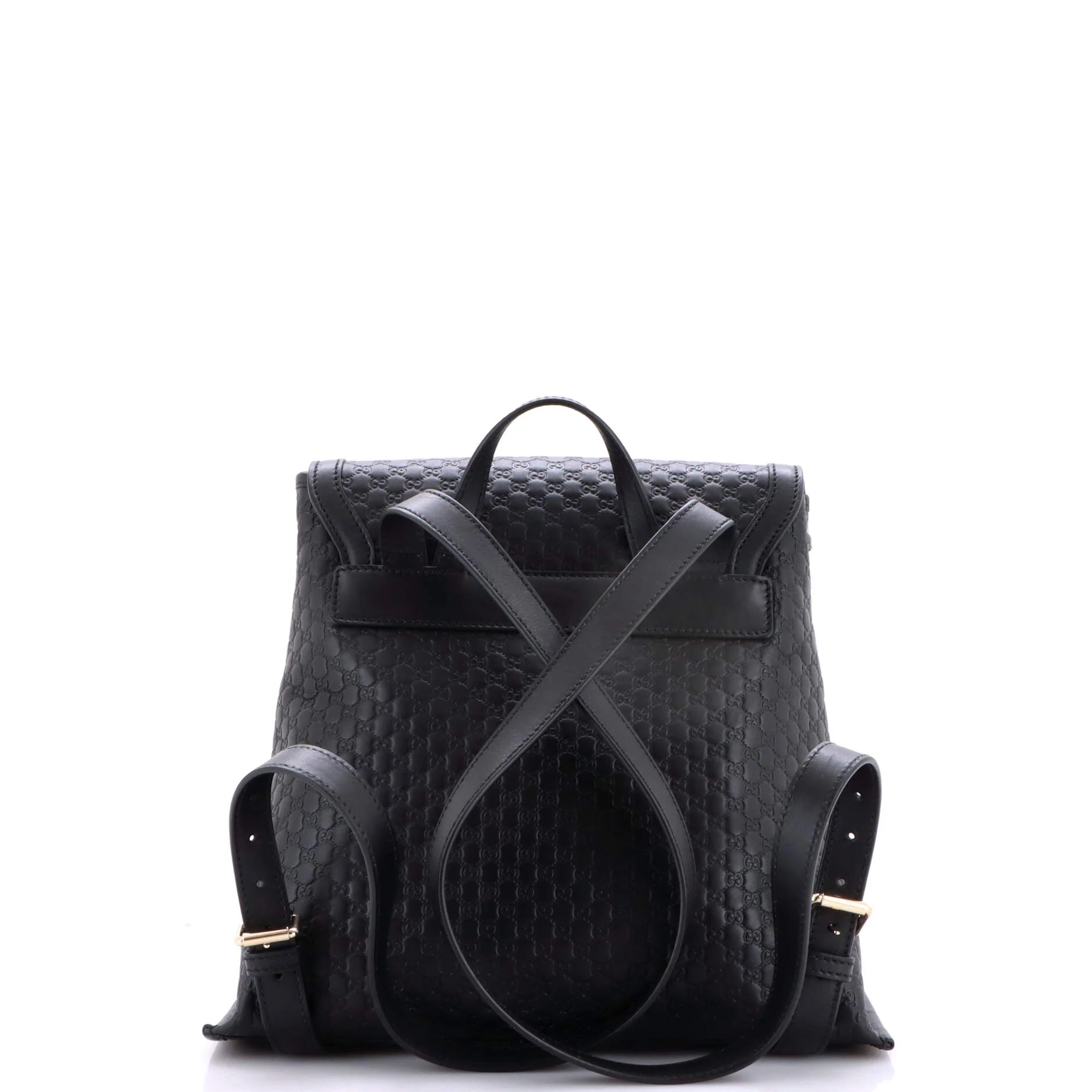 Drawstring Flap Backpack Microguccissima Leather Medium - Image 3