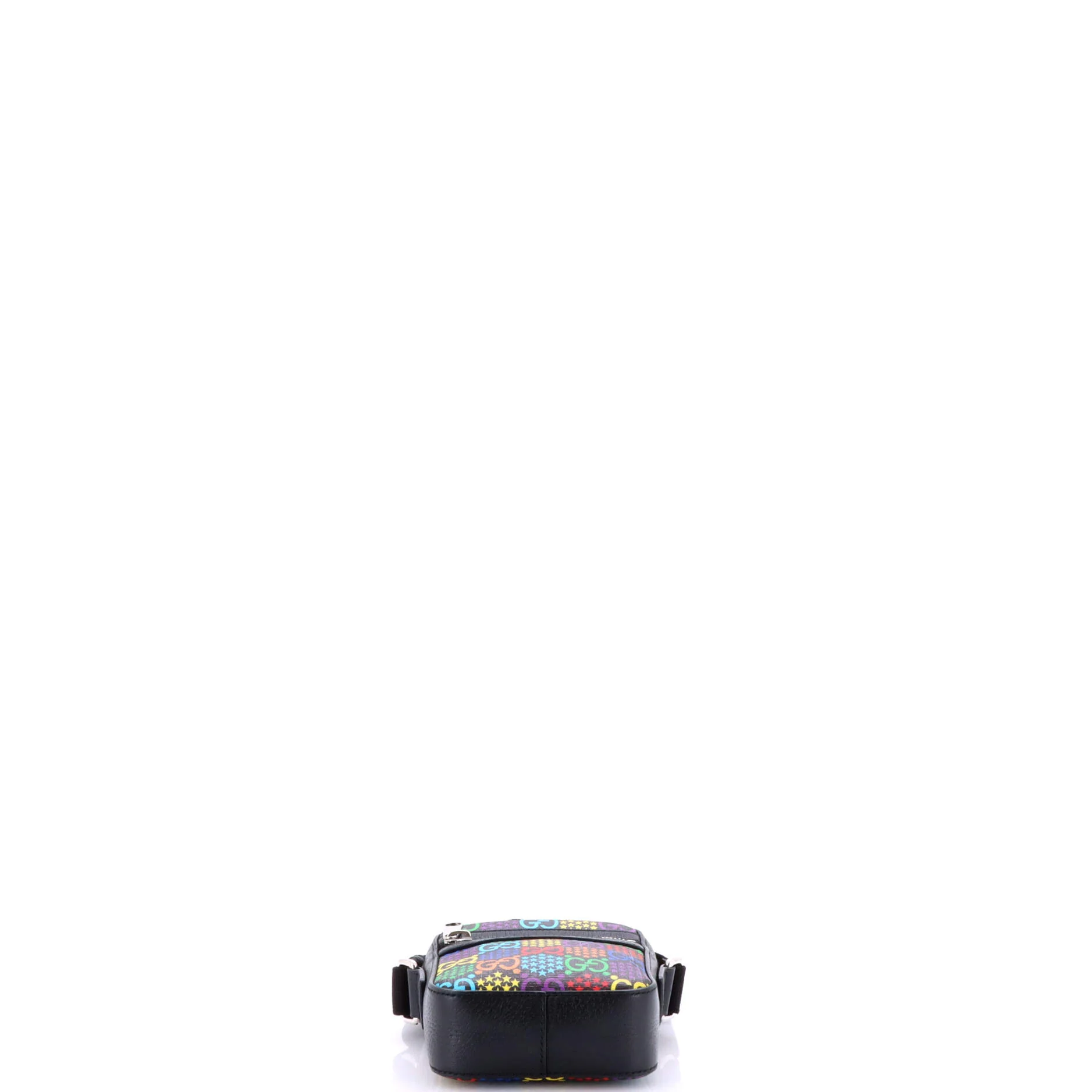 Front Zip Messenger Bag Psychedelic Print GG Coated Canvas Mini - Image 4