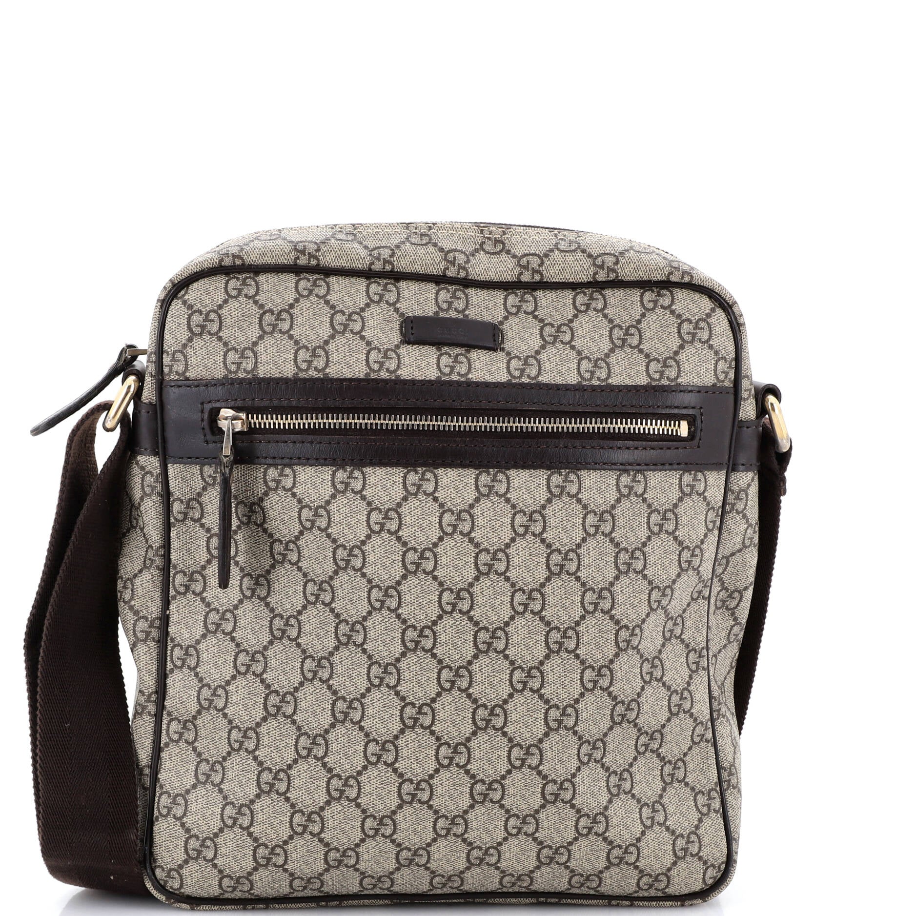 Front Zip Messenger GG Coated Canvas Medium