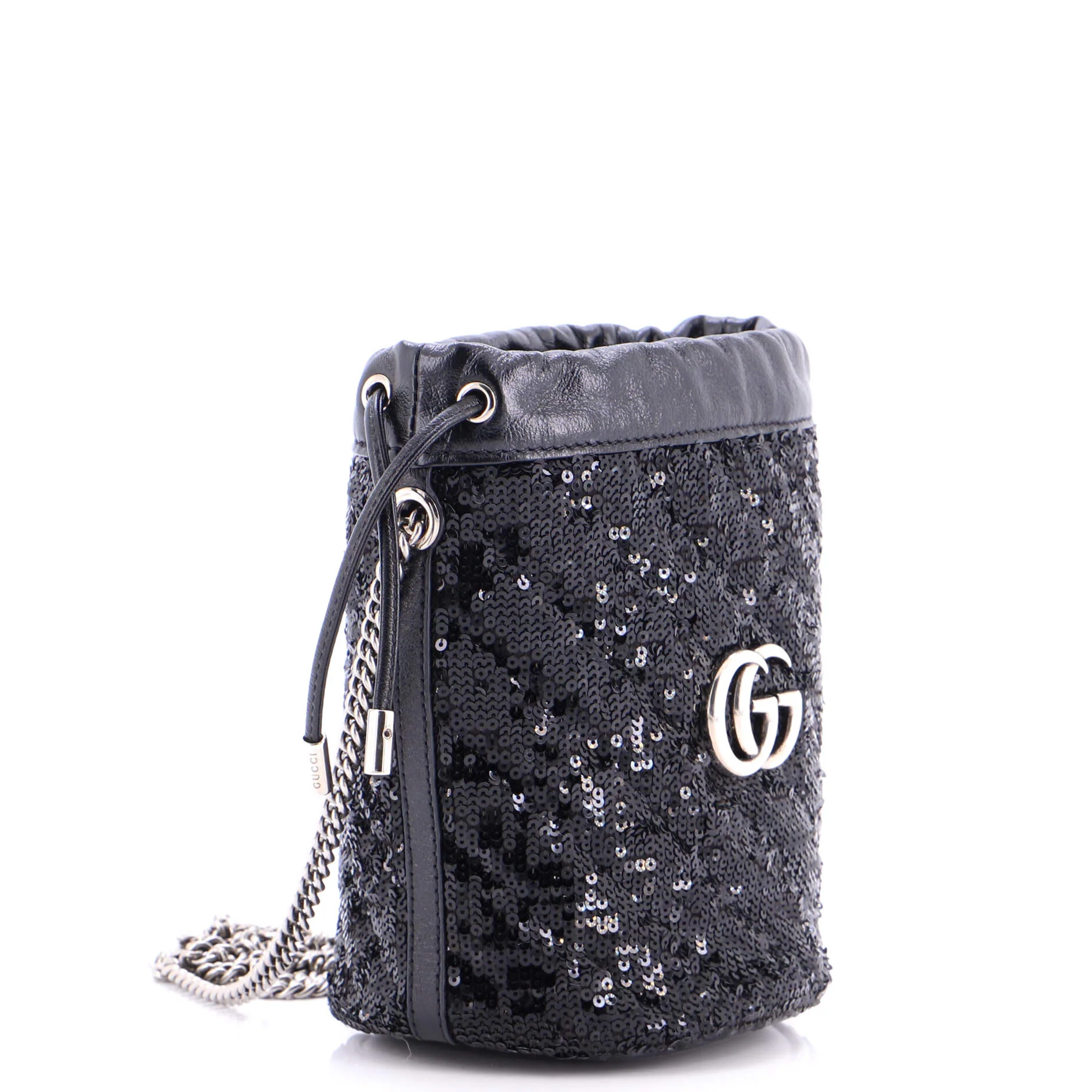 GG Marmont Bucket Bag Diagonal Quilted Sequins Mini - Image 2
