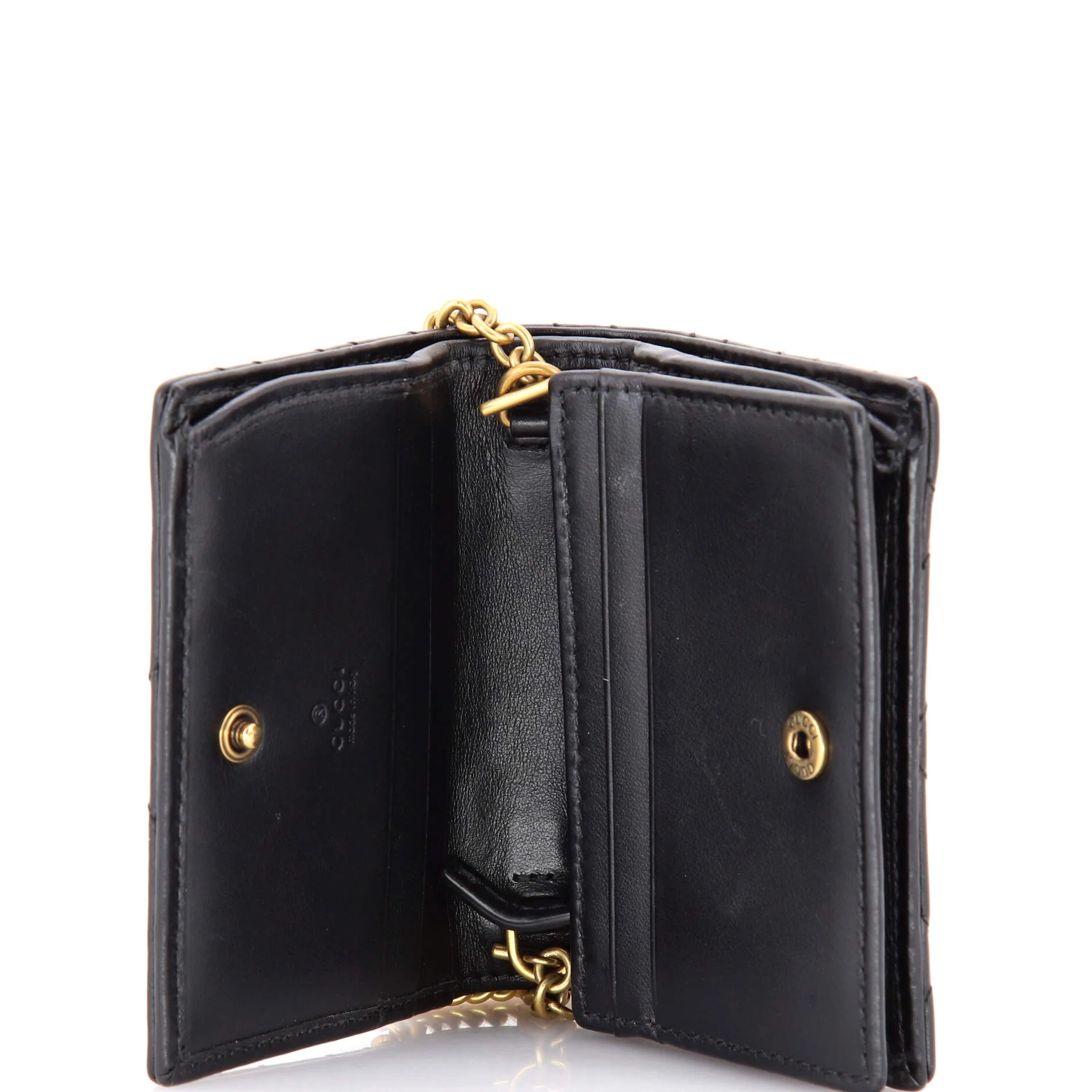 GG Marmont Card Case on Chain Matelasse Leather - Image 5