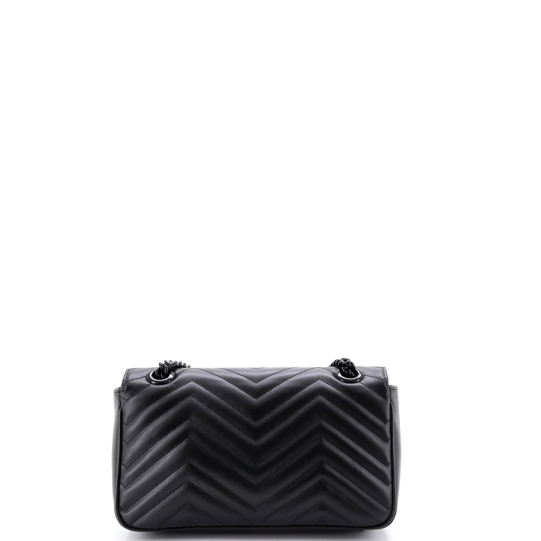 GG Marmont Monochrome Flap Bag Matelasse Leather Small - Image 3