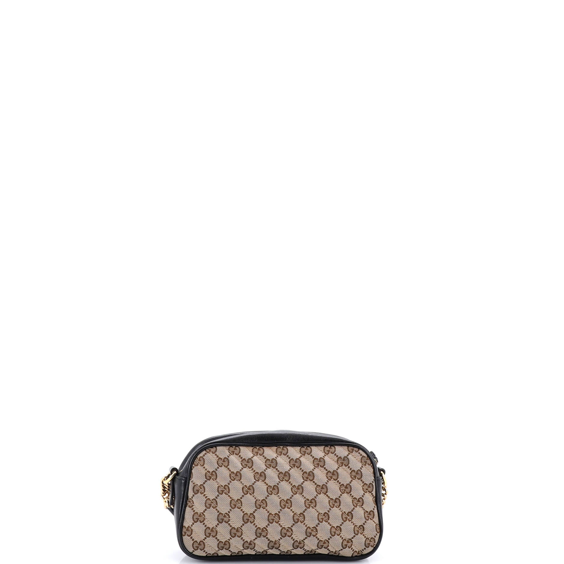 GG Marmont Shoulder Bag Diagonal Quilted GG Canvas with Leather Small - Image 3