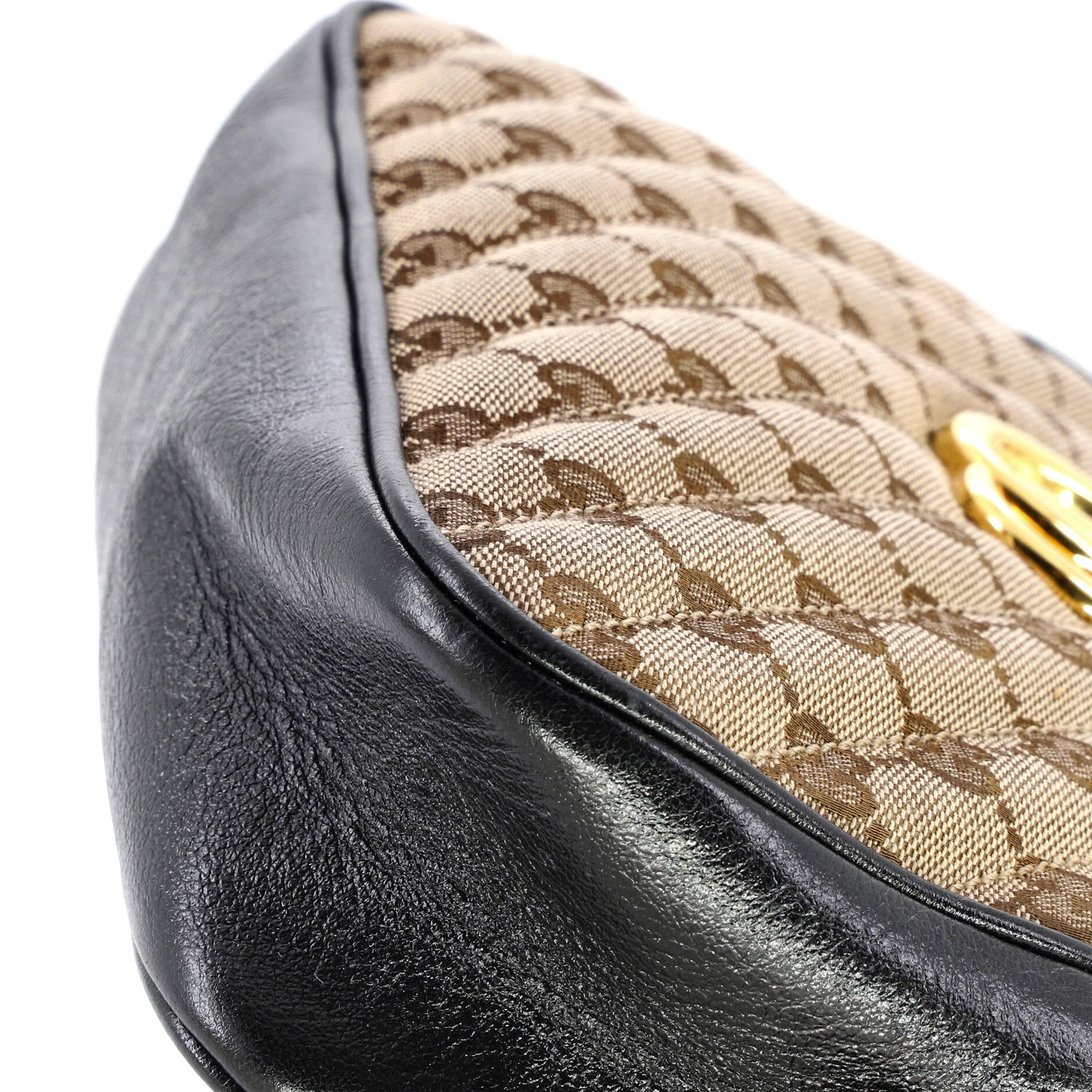 GG Marmont Shoulder Bag Diagonal Quilted GG Canvas with Leather Small - Image 6