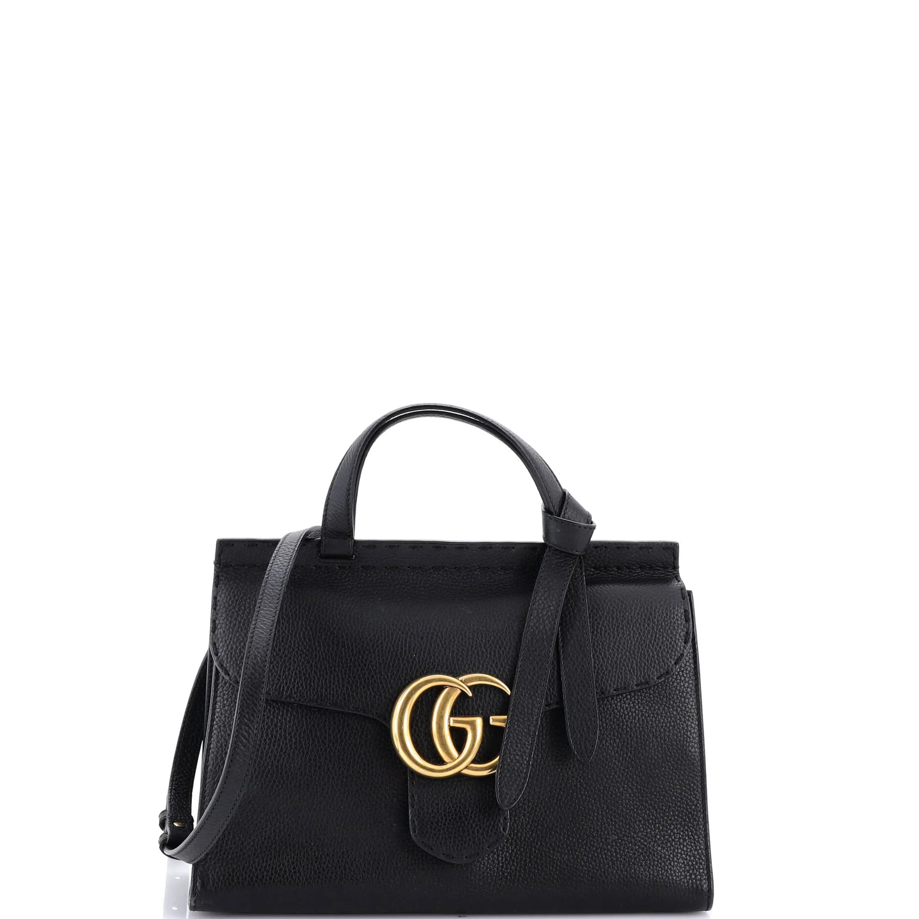 GG Marmont Top Handle Bag Leather Small