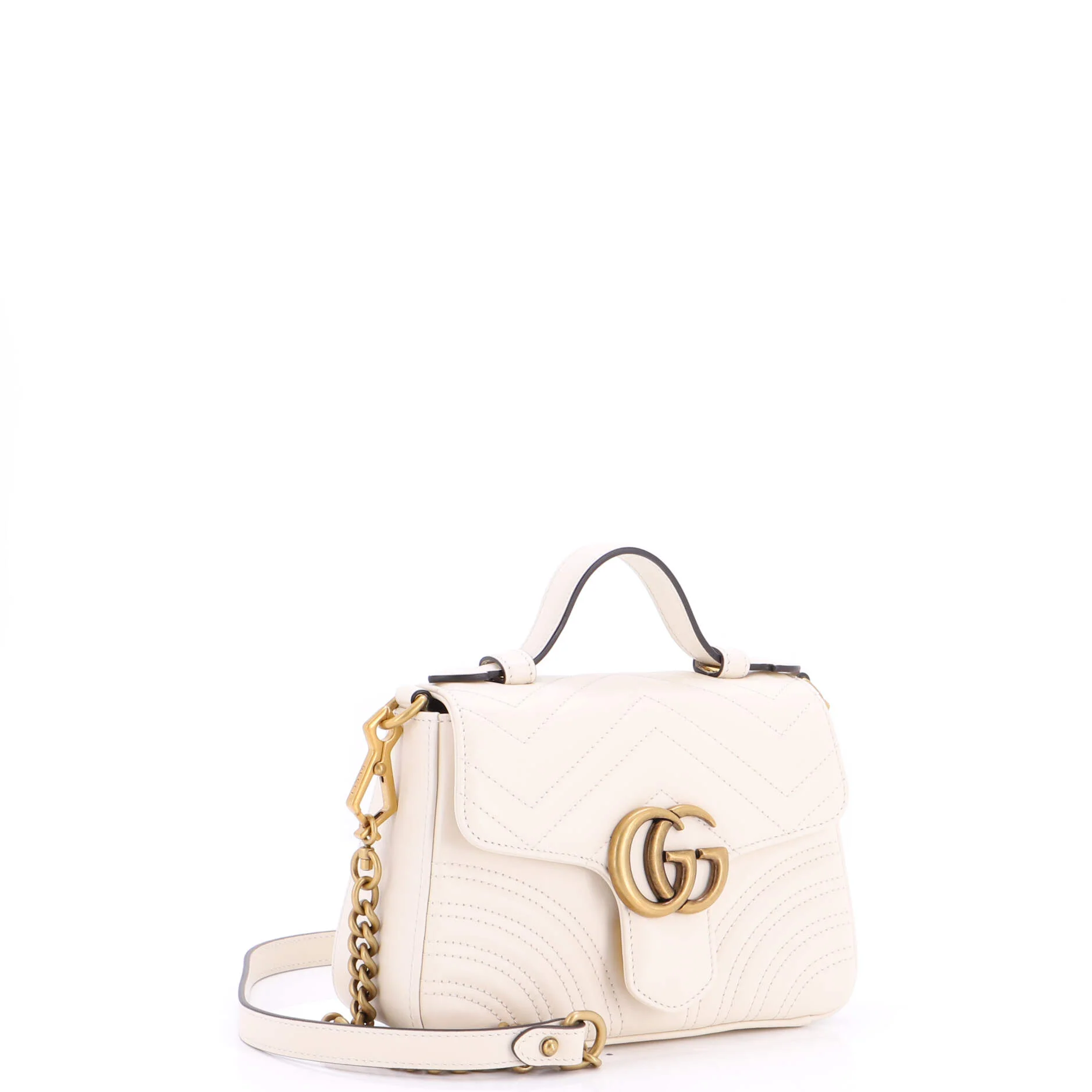 GG Marmont Top Handle Flap Bag Matelasse Leather Mini - Image 2