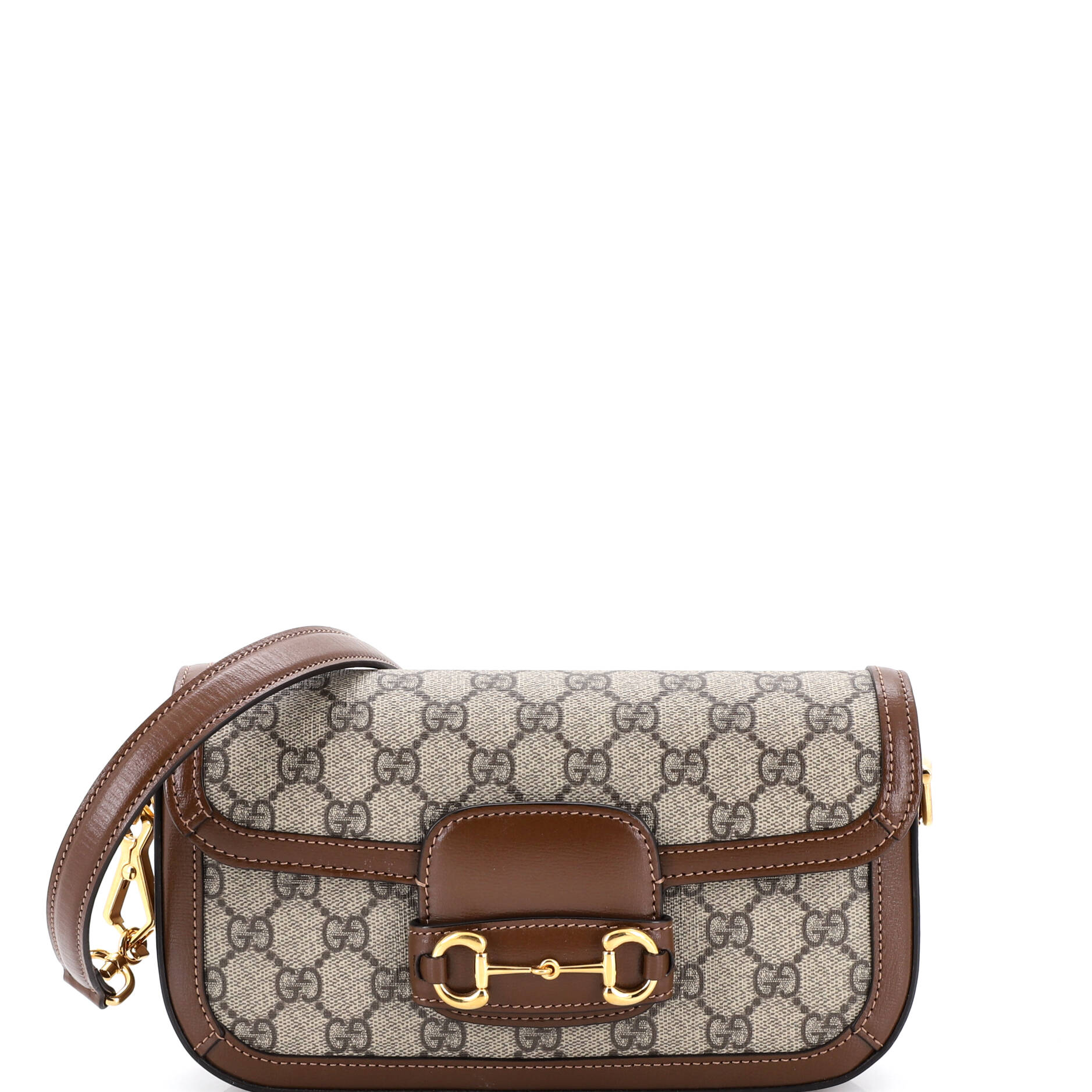 Horsebit 1955 Shoulder Bag GG Coated Canvas with Leather East West