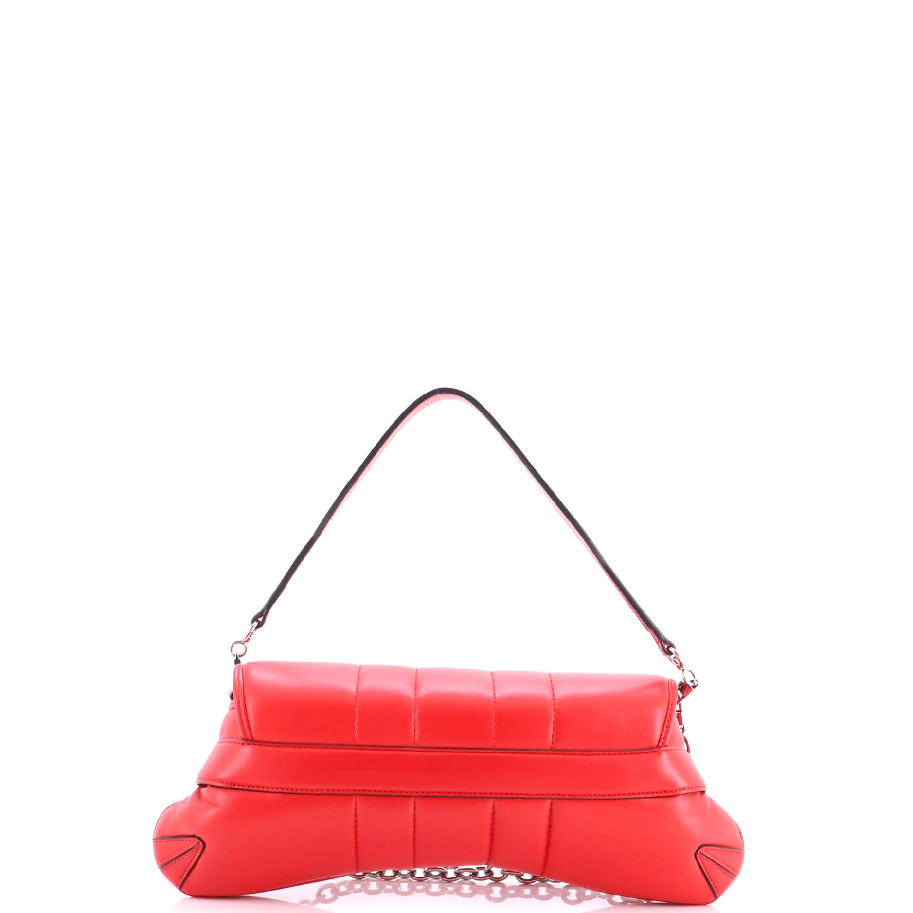 Horsebit Chain Shoulder Bag Vertical Quilted Leather Large - Image 3